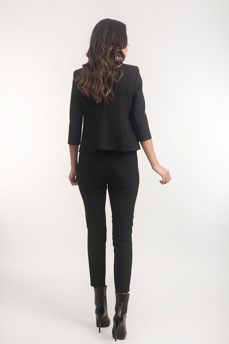 Fredina Geniş Kemer Dar Paça Pantolon SİYAH