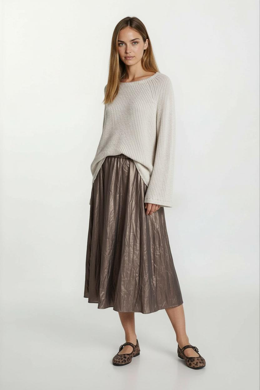 Furness Beli Lastikli Kraş Etek KAHVE