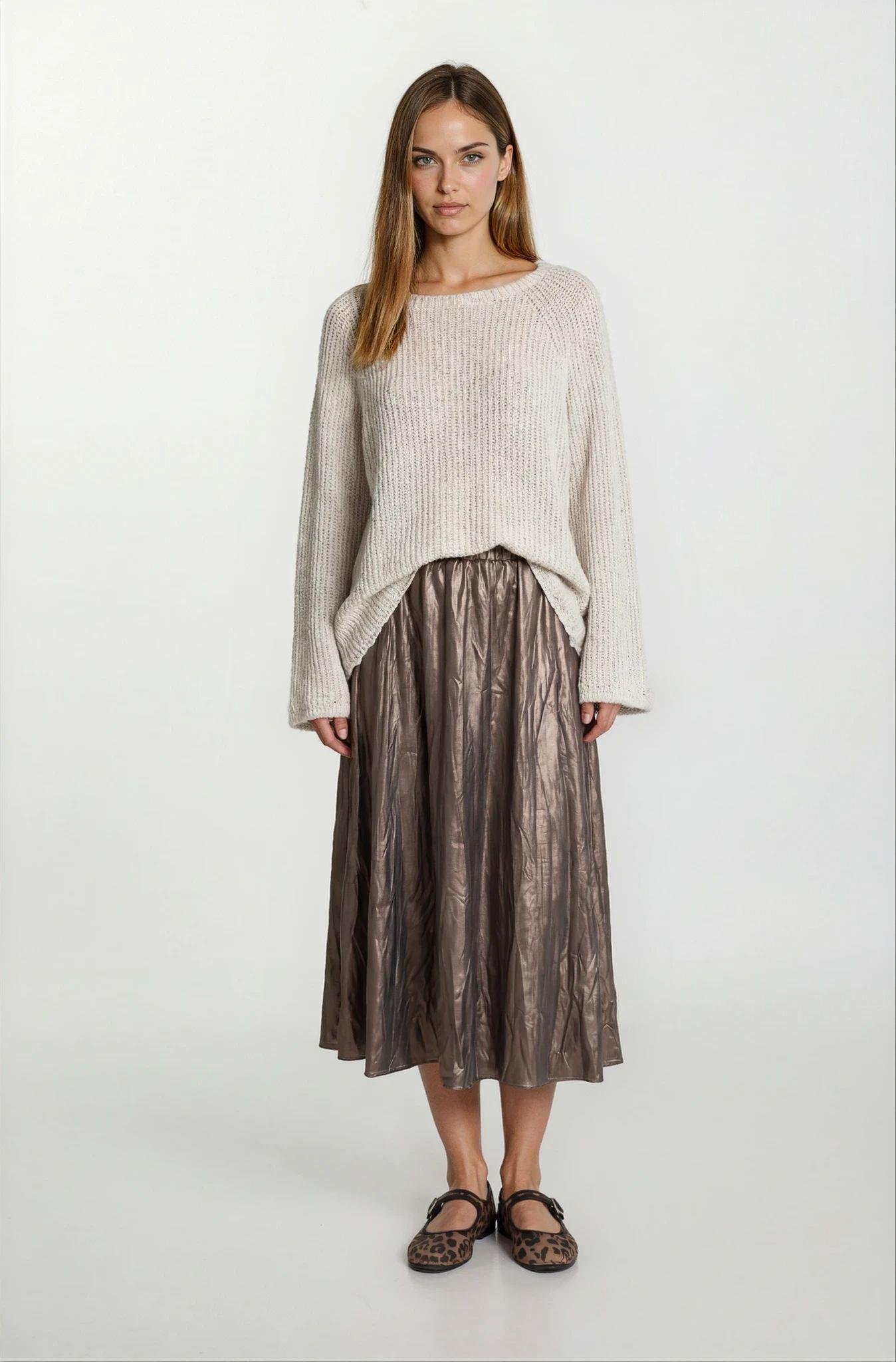 Furness Beli Lastikli Kraş Etek KAHVE