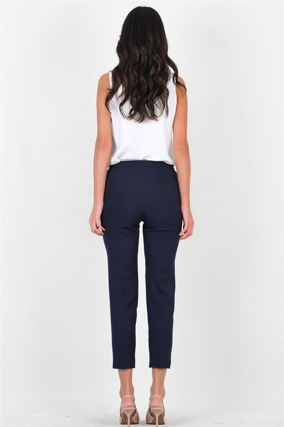 Furno Klasik Kesim Paçası Tüllü Pantolon LACİVERT