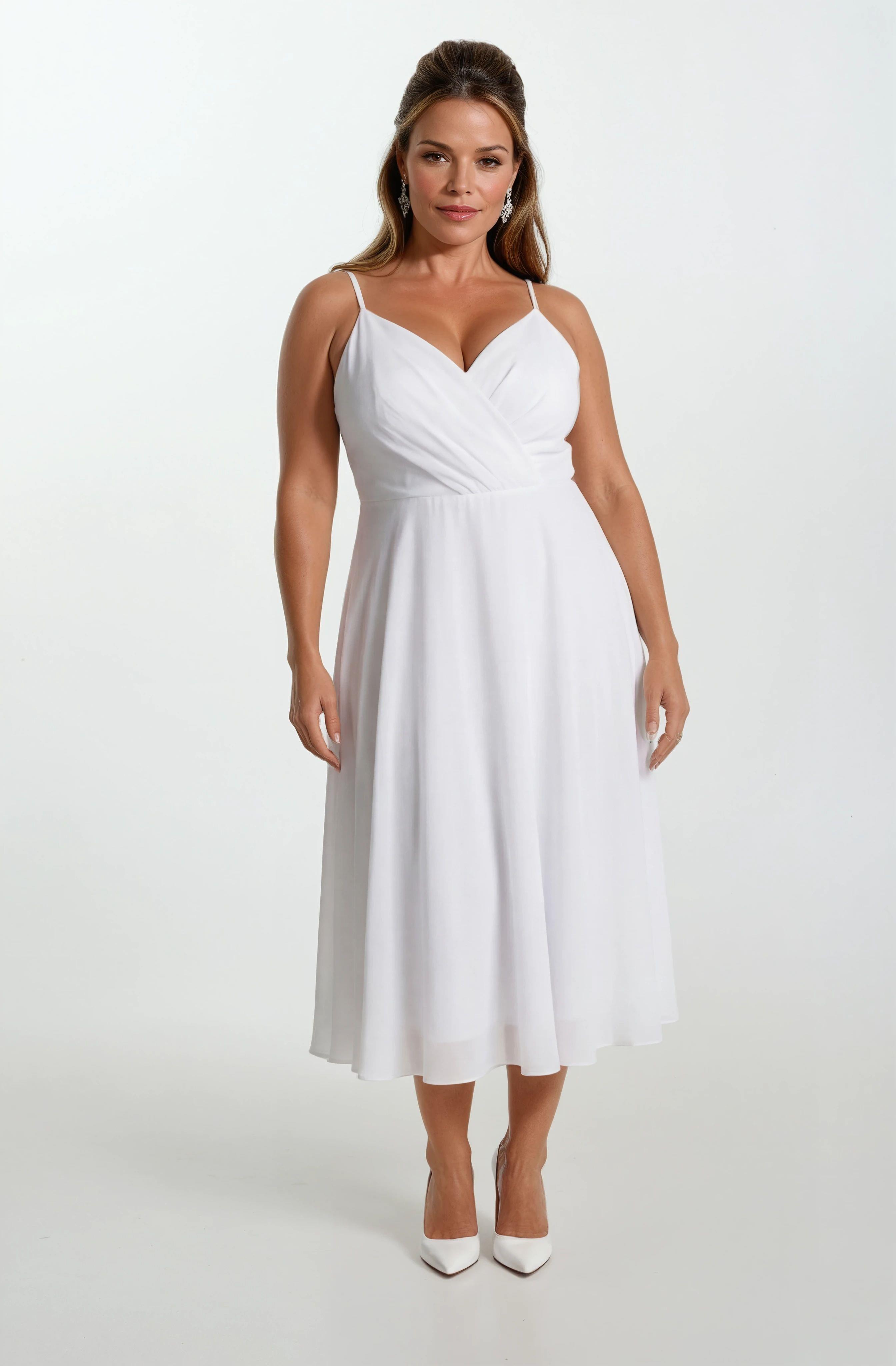 Gegia  Kruvaze Çapraz Bağcıklı Kısa Abiye BEYAZ