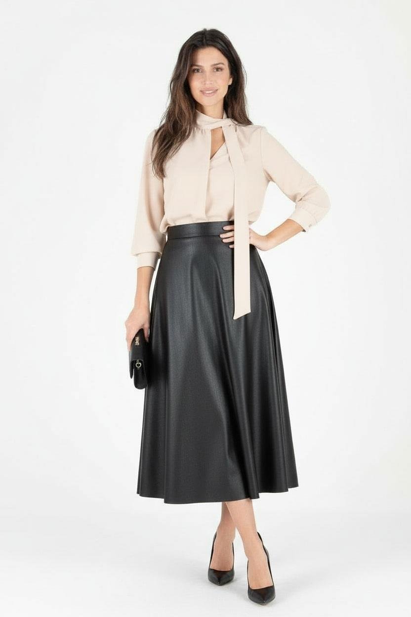 Humberto Şal Yaka Bluz BEJ