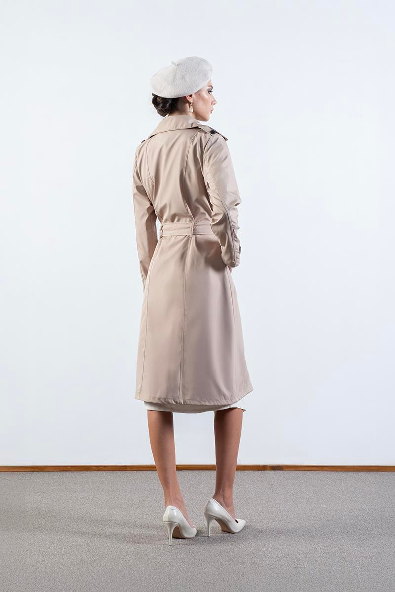 İmperatrice Kruvaze Yaka Kuşaklı Trençkot BEJ