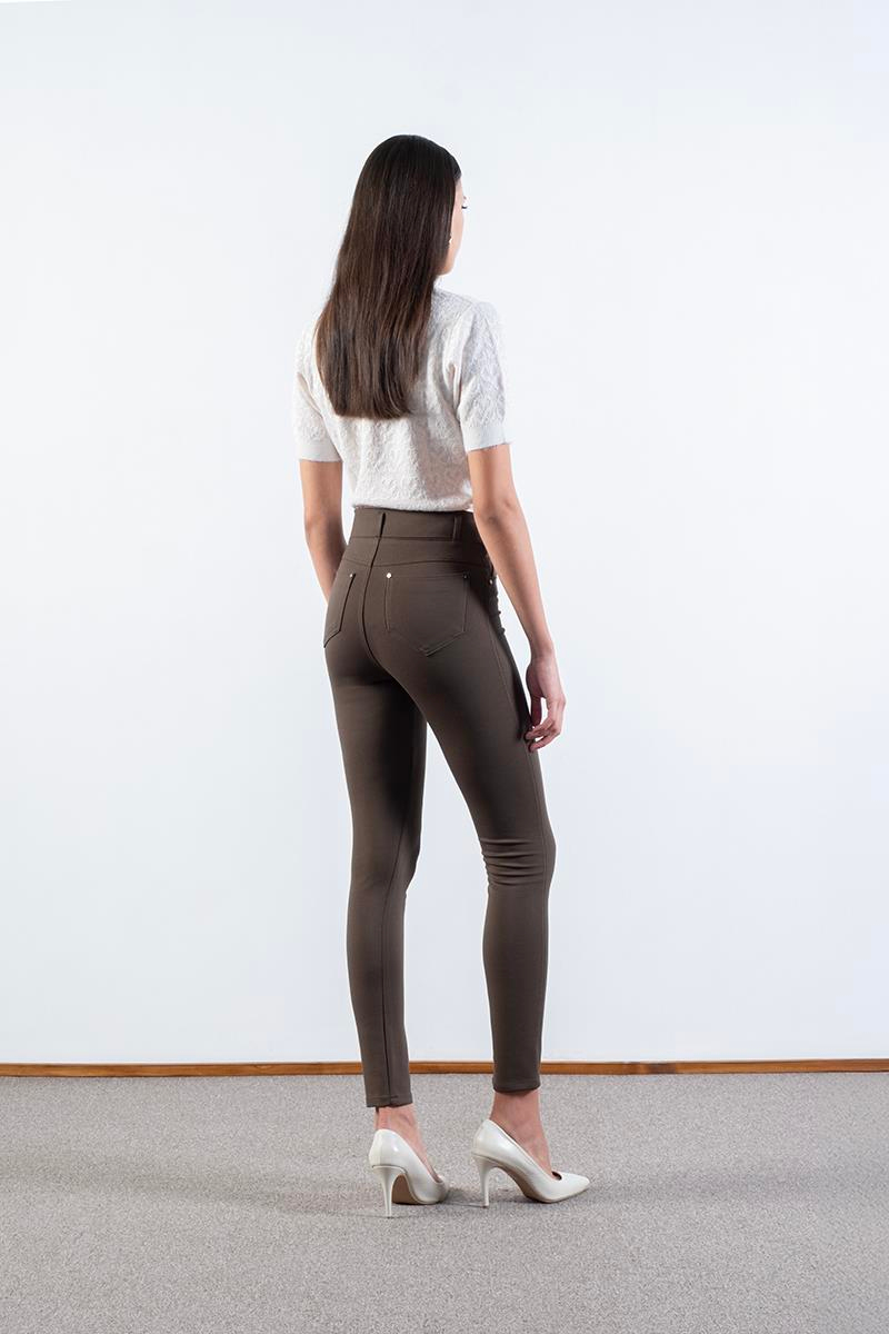 İvanda Yüksek Bel Lastikli Pantolon HAKİ