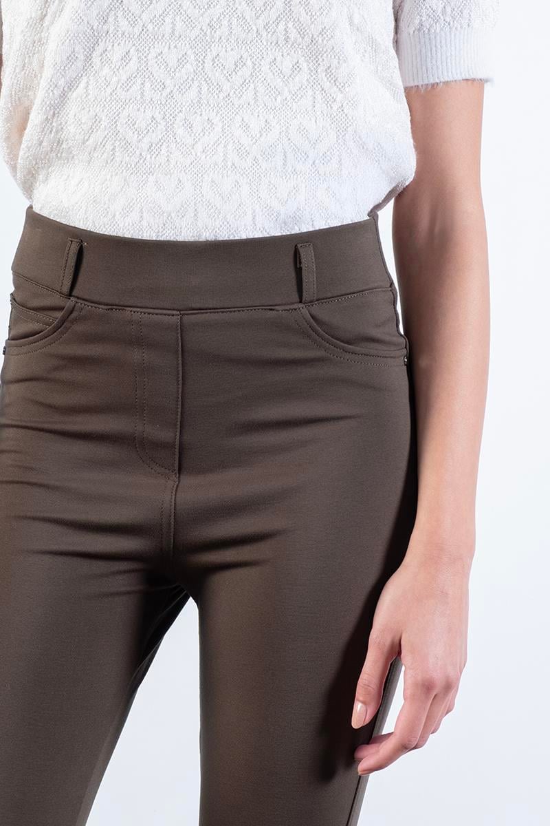 İvanda Yüksek Bel Lastikli Pantolon HAKİ