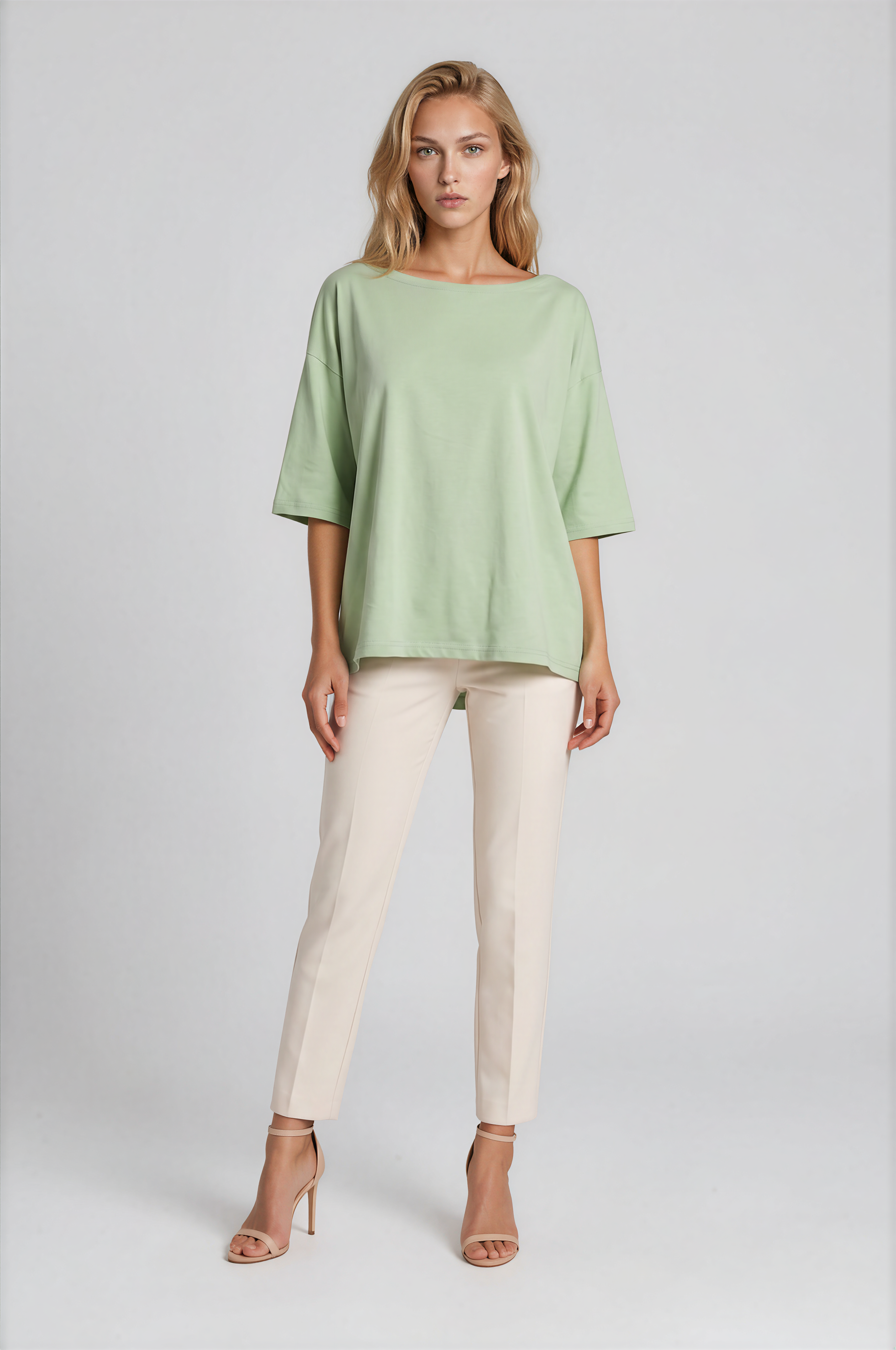 Kayık Yaka Oversize Basic Bluz ÇAĞLA