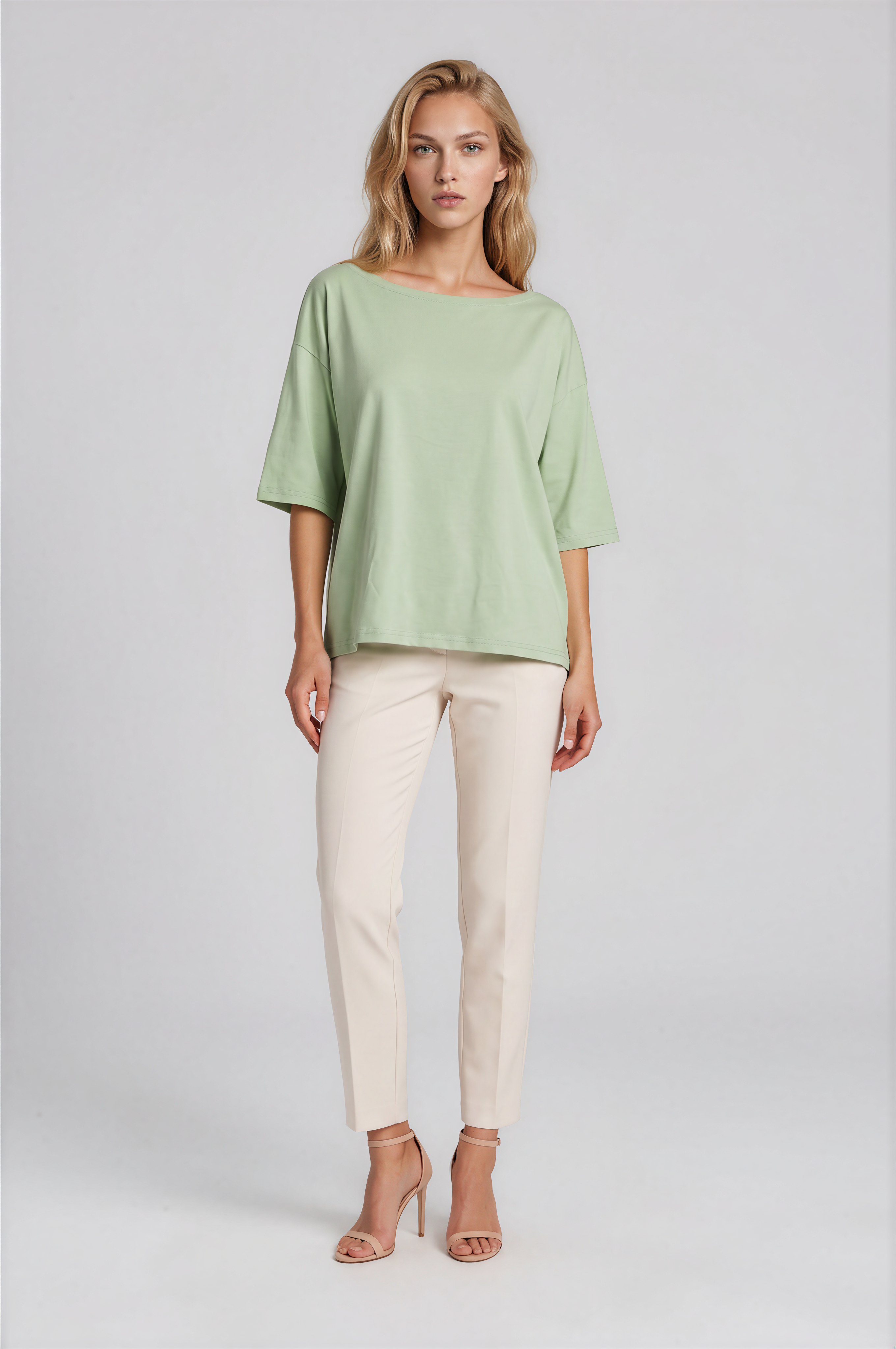 Kayık Yaka Oversize Basic Bluz ÇAĞLA