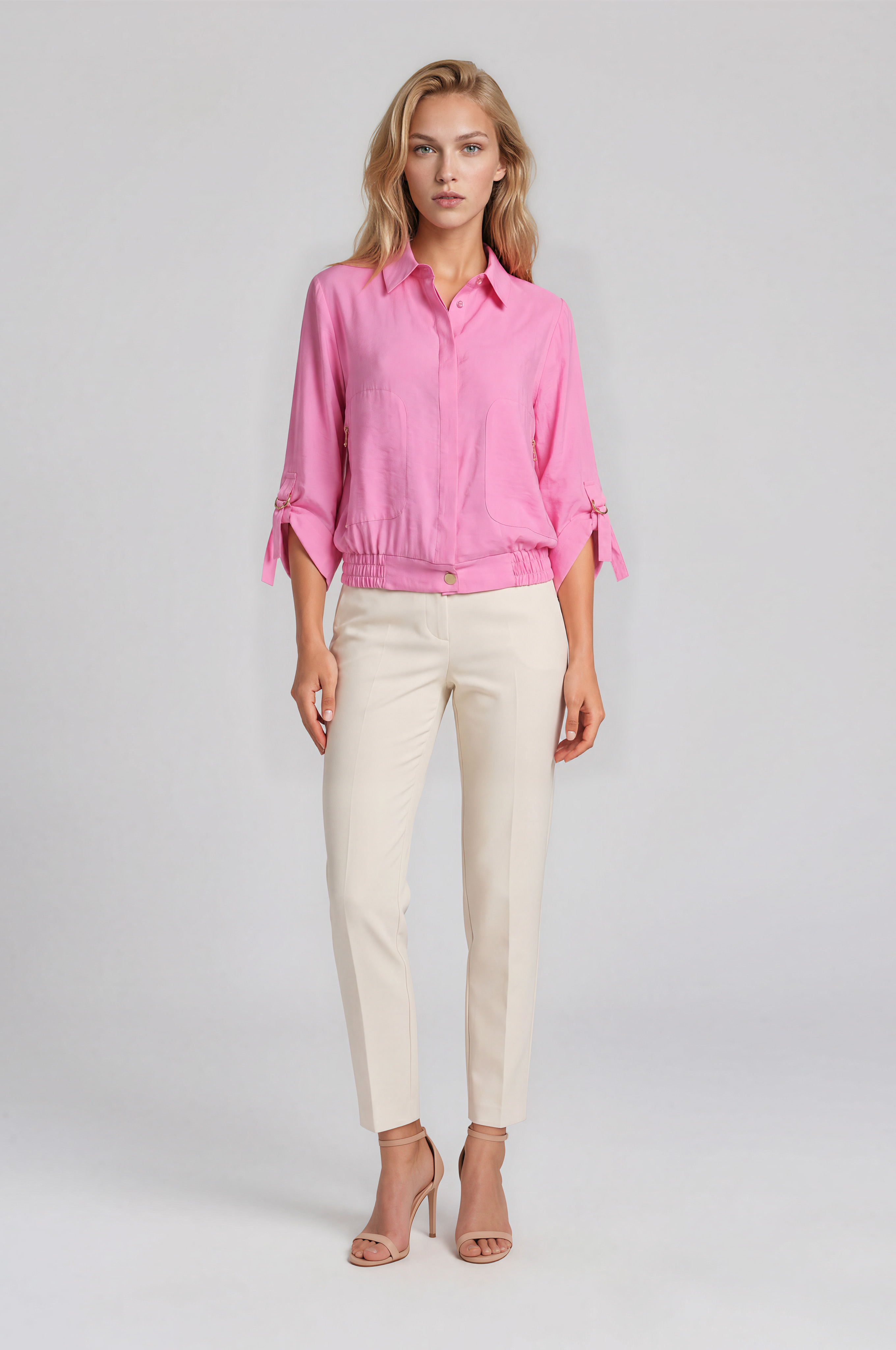 Lastik Bel Cepli Aerobin Bomber Bluz PEMBE