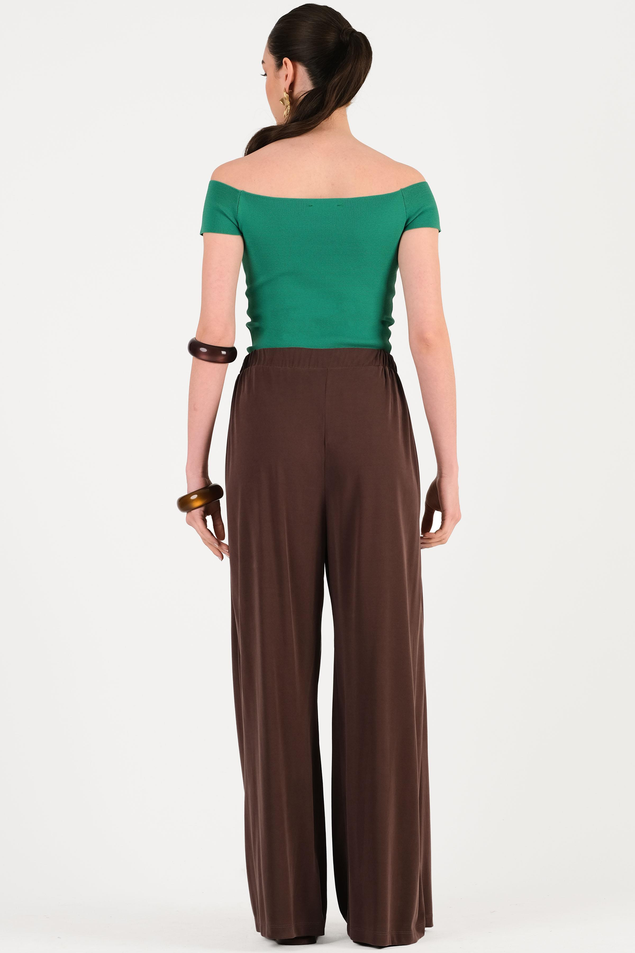 Laurentina Kayık Yaka Triko YEŞİL