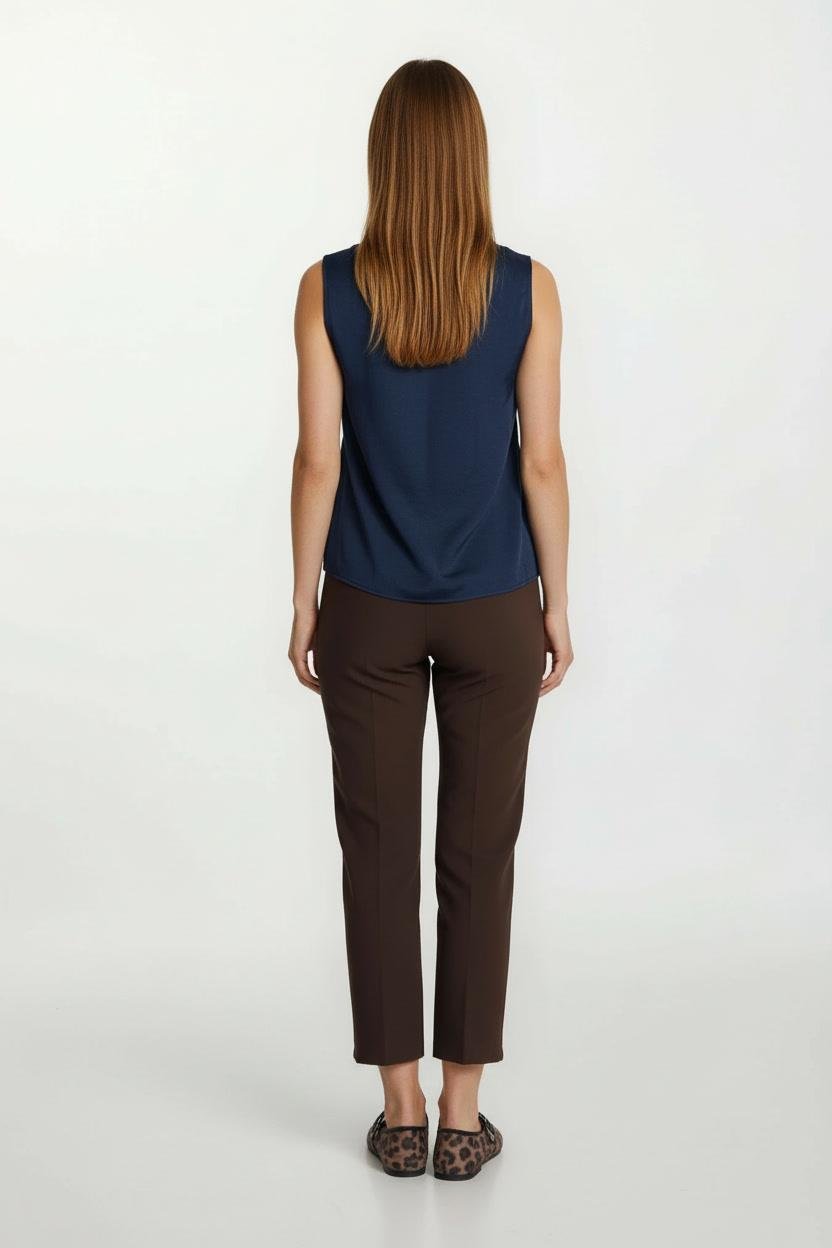 Licio Omuzlar Pileli Degaje Yaka Bluz LACİVERT