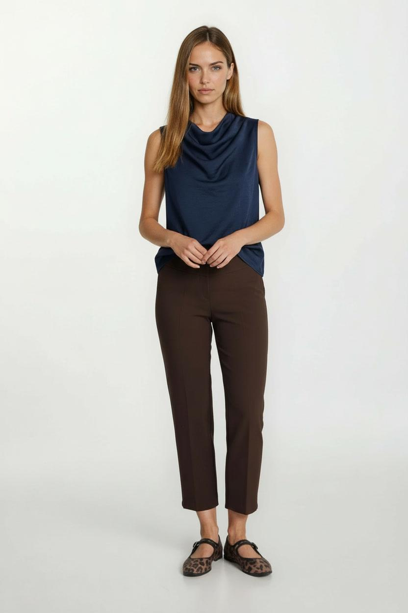 Licio Omuzlar Pileli Degaje Yaka Bluz LACİVERT