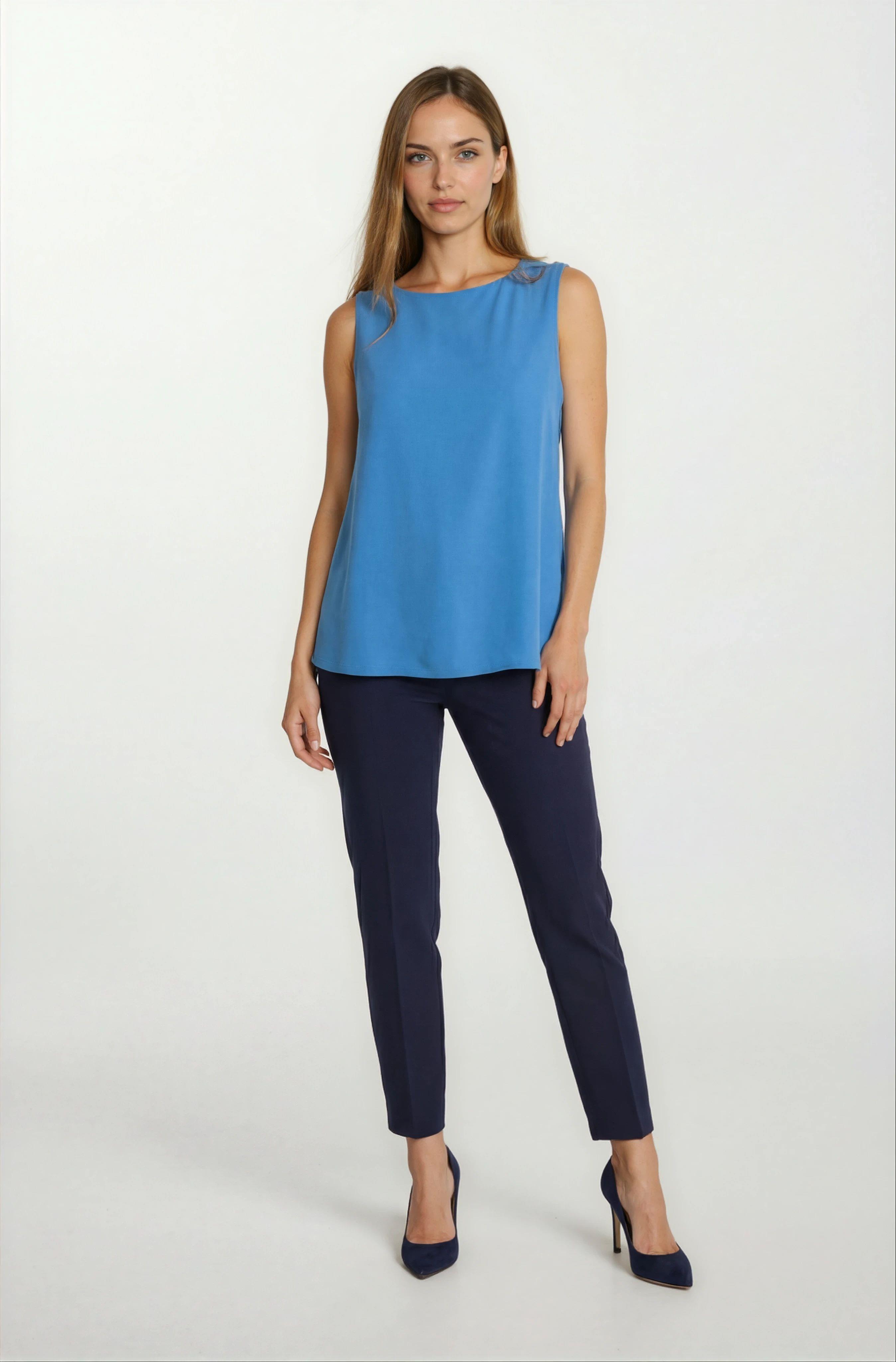 Loretana Kolsuz Rahat Kesim Bluz MAVİ