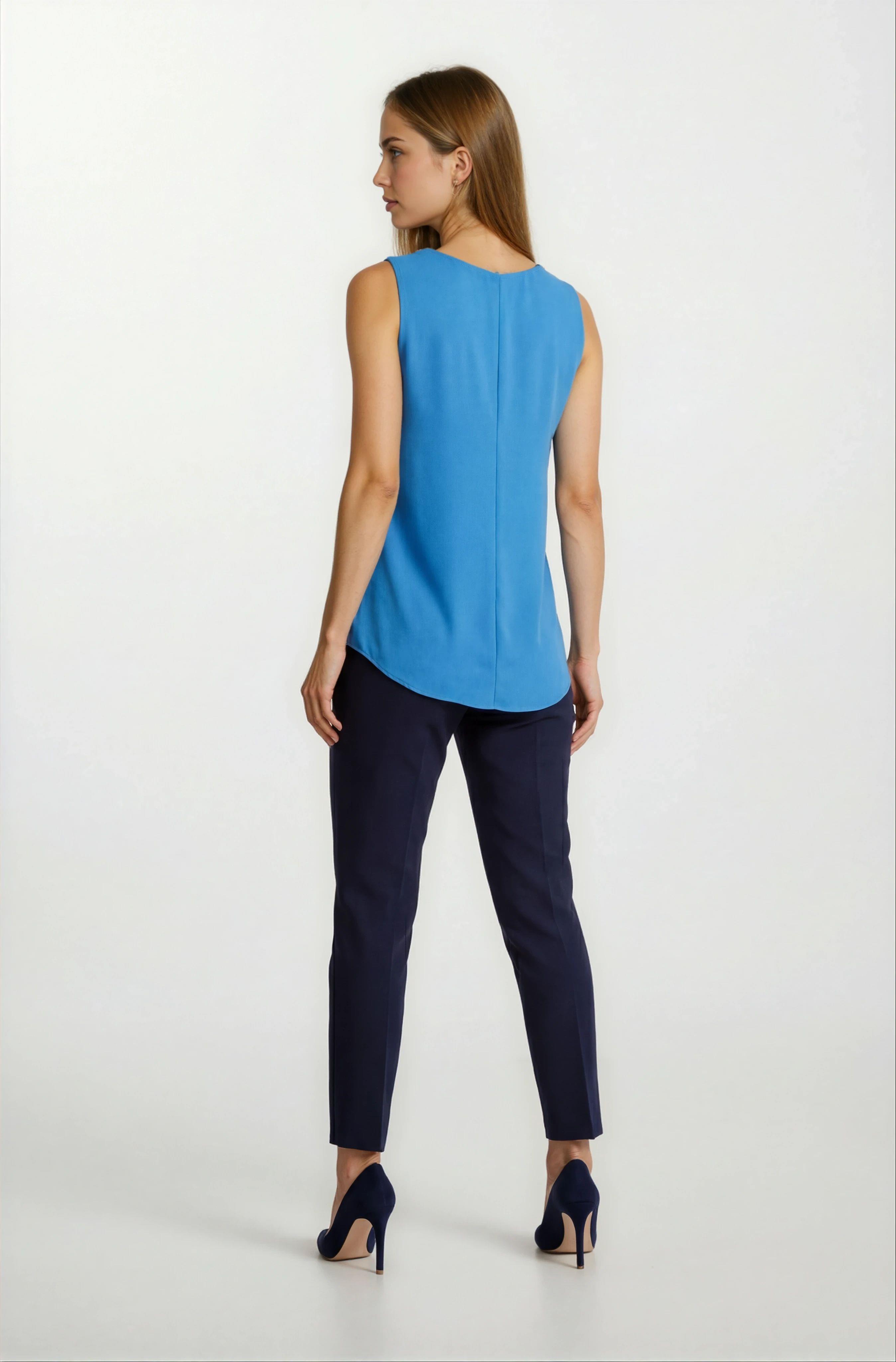 Loretana Kolsuz Rahat Kesim Bluz MAVİ