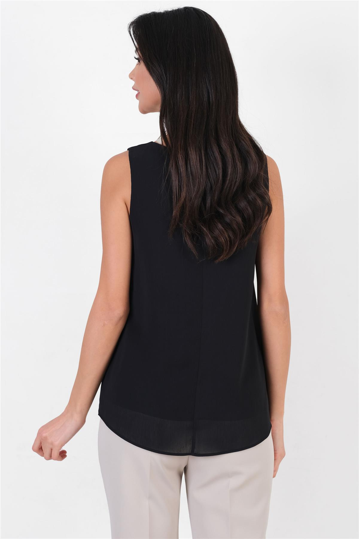 Loretana Kolsuz Rahat Kesim Bluz SİYAH