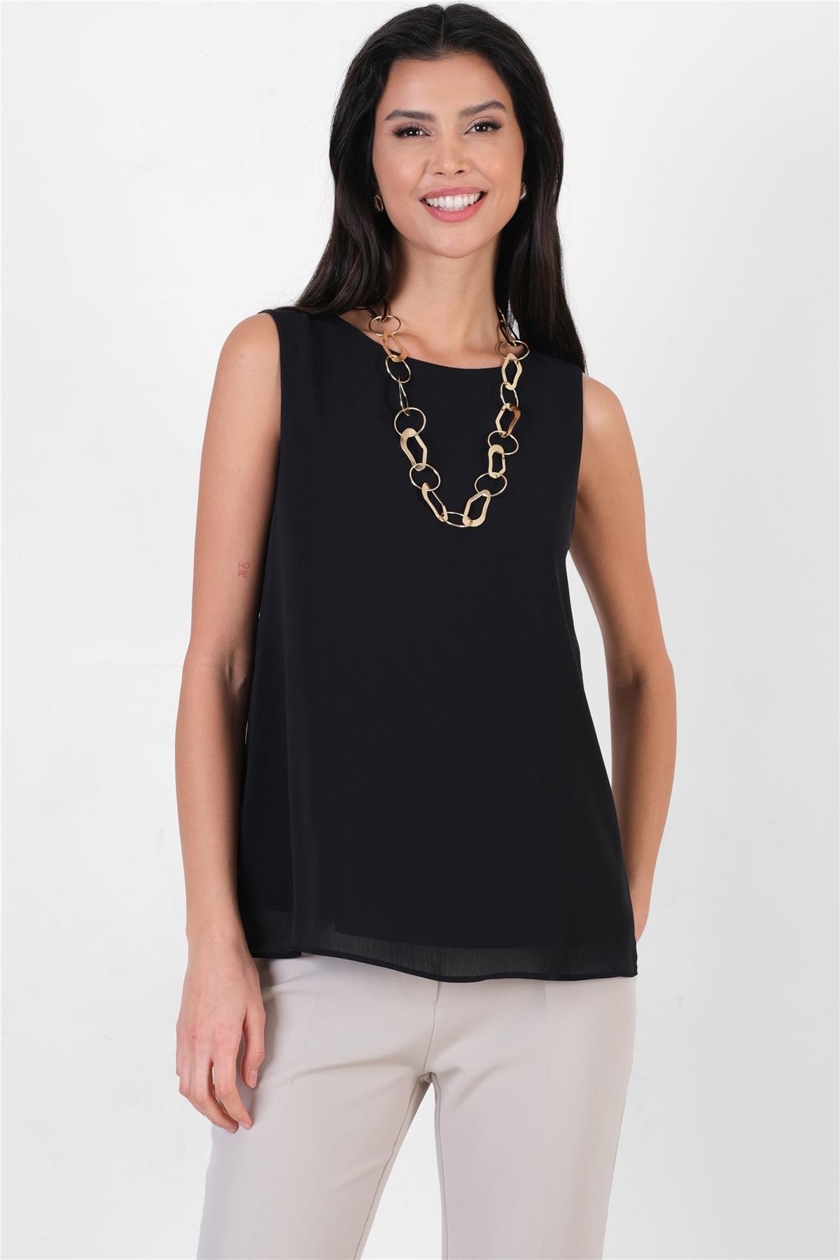 Loretana Kolsuz Rahat Kesim Bluz SİYAH