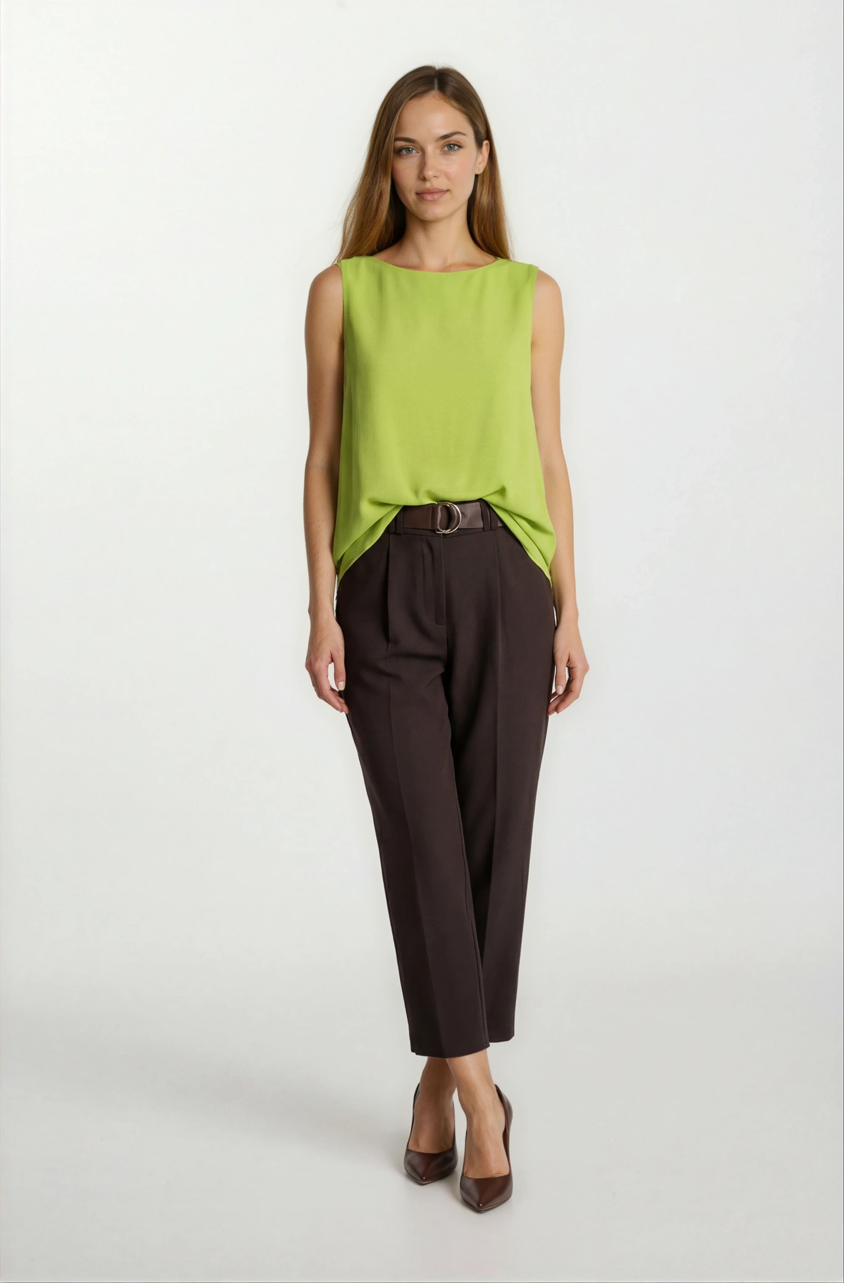 Loretana Kolsuz Rahat Kesim Bluz YAĞ YEŞİLİ