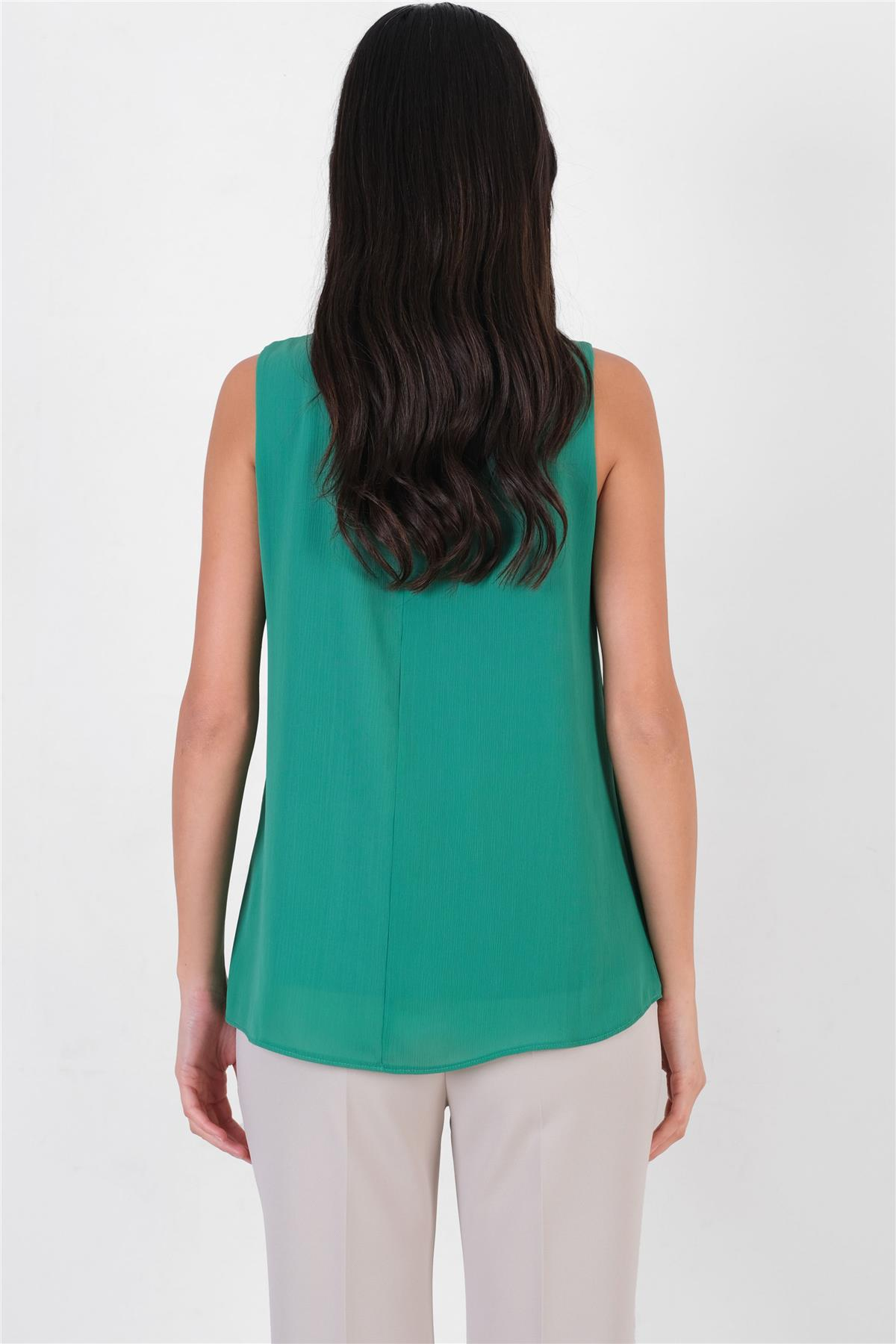 Loretana Kolsuz Rahat Kesim Bluz YEŞİL