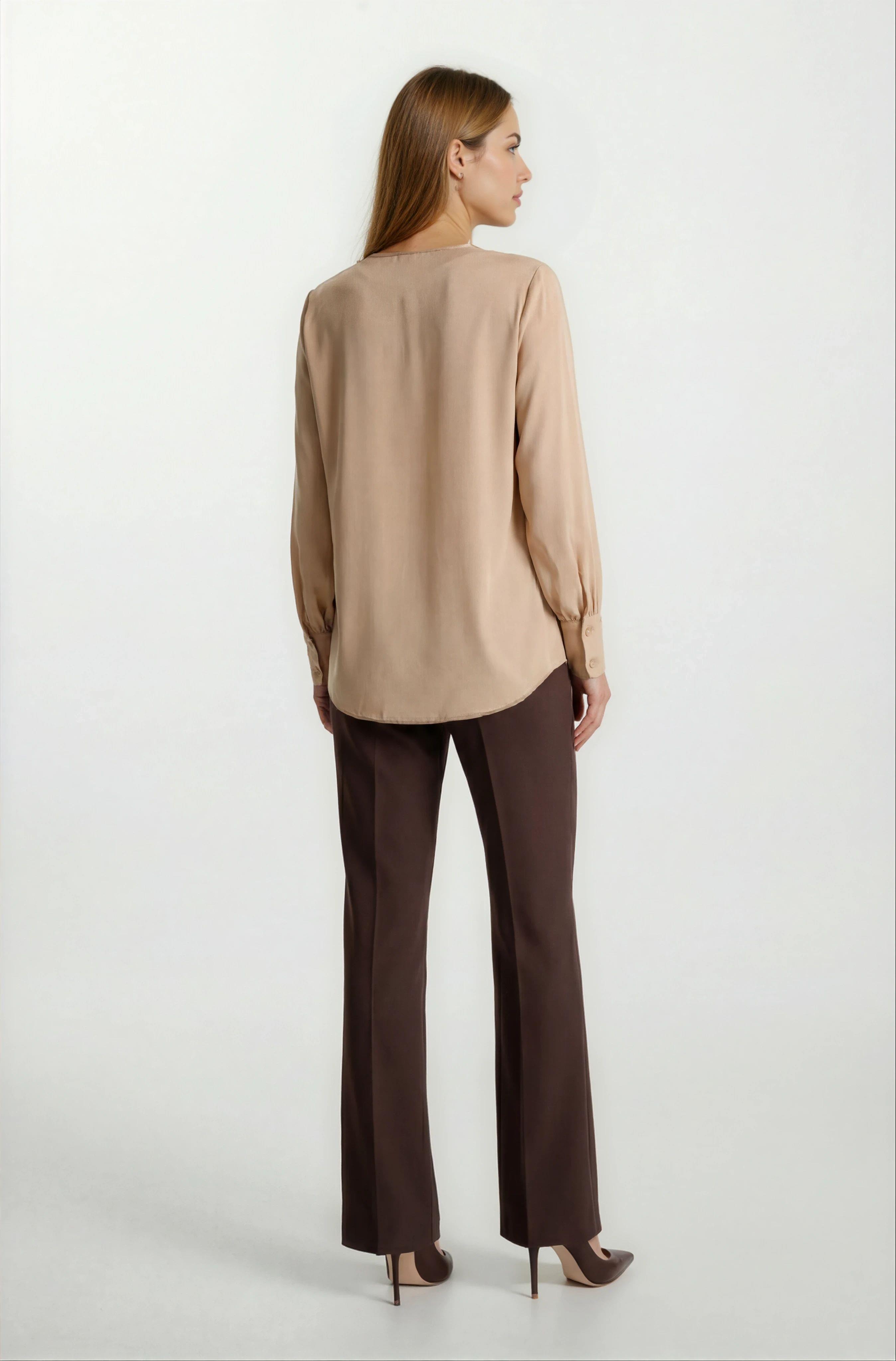 Marsh V Yaka Saten Bluz CAMEL