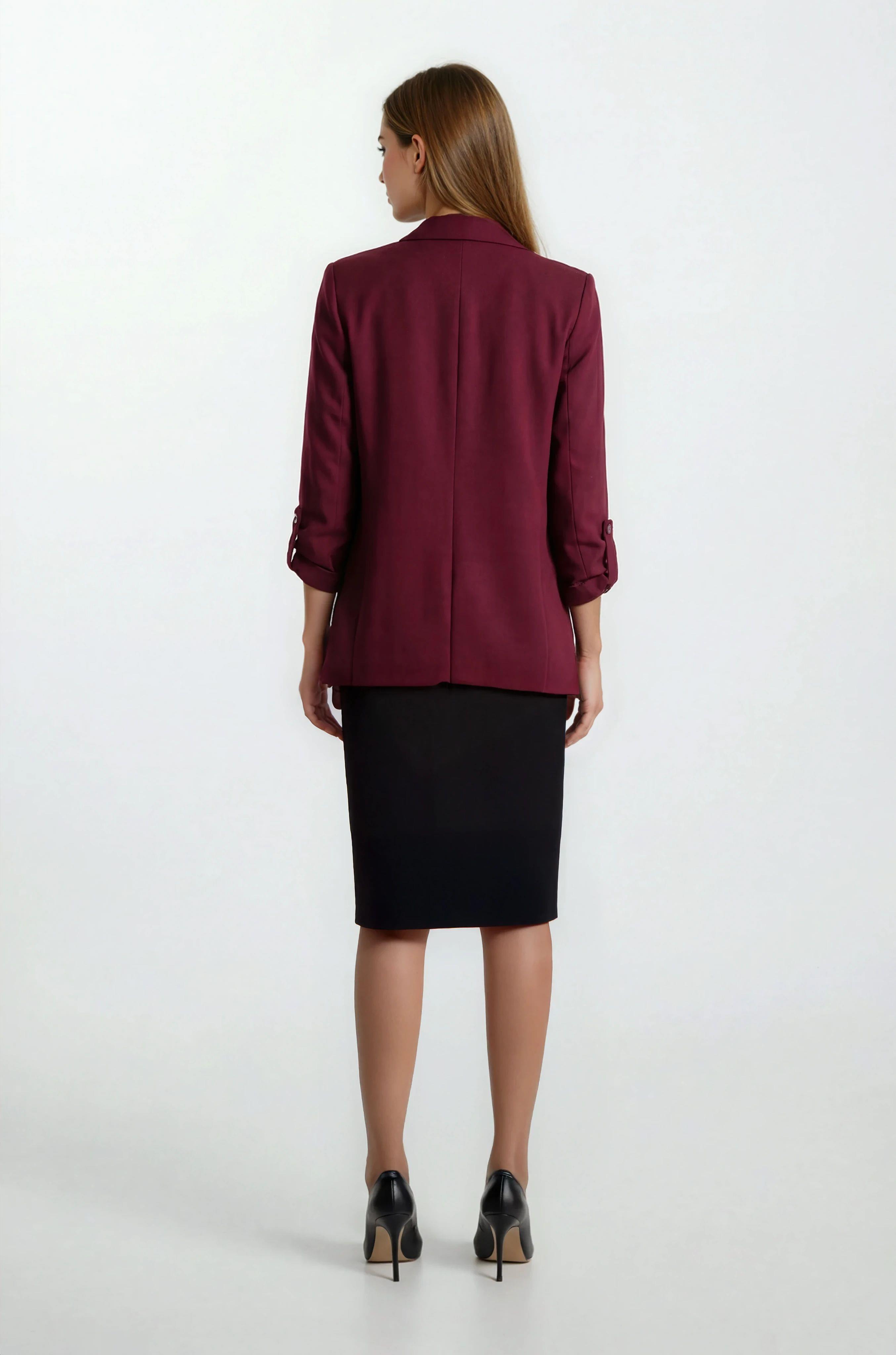 Medarda Salaş Krep Ceket BORDO