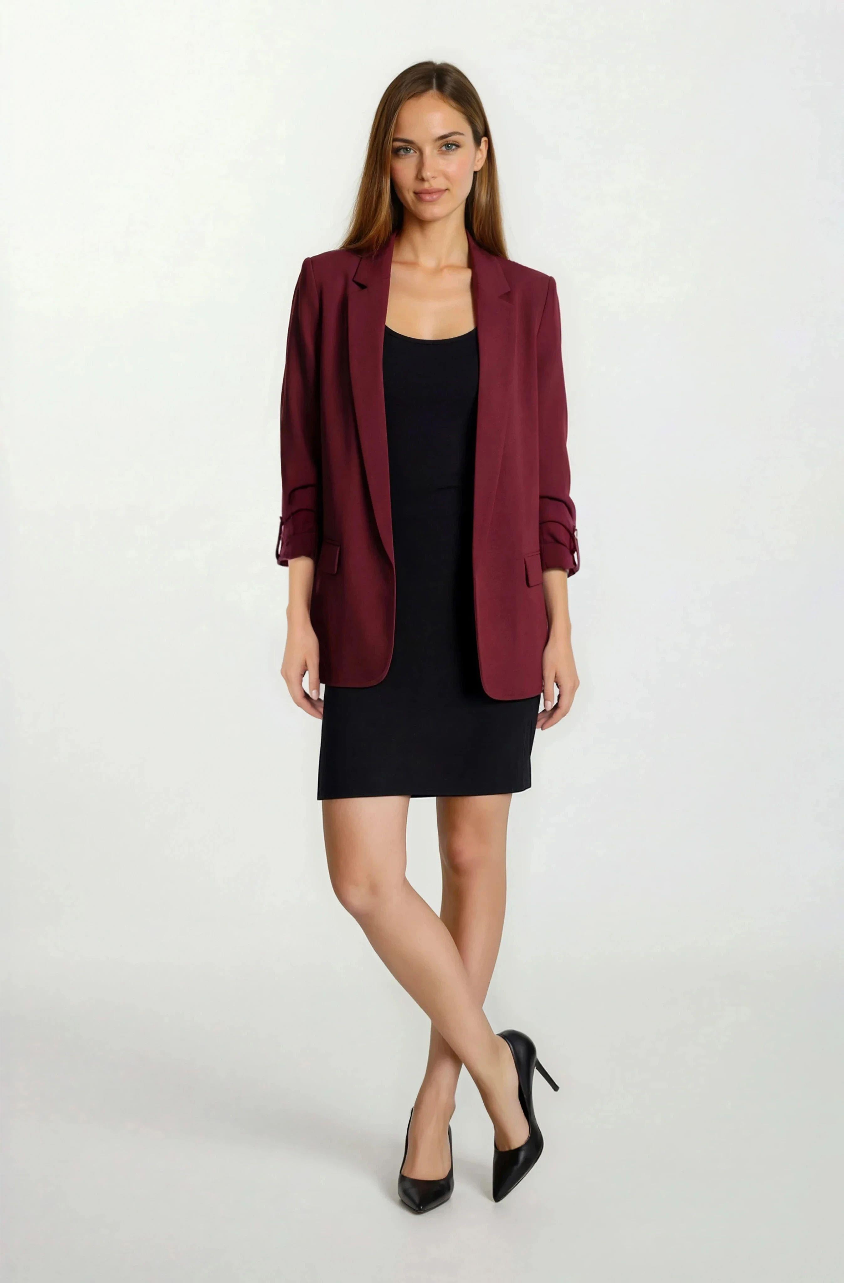 Medarda Salaş Krep Ceket BORDO