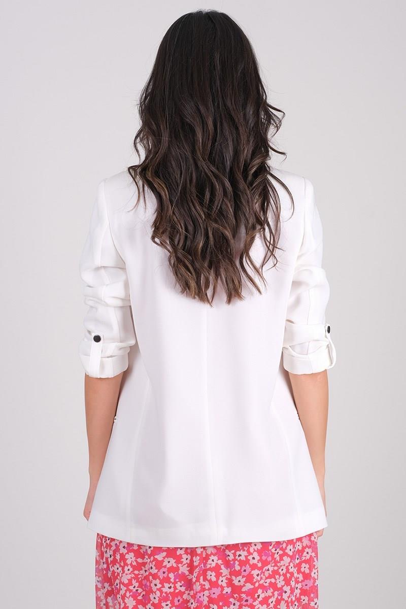 Medarda Salaş Krep Ceket EKRU