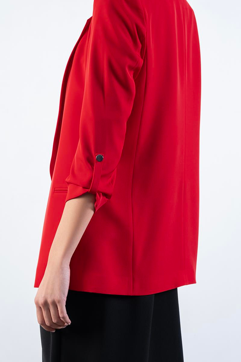 Medarda Salaş Krep Ceket KIRMIZI