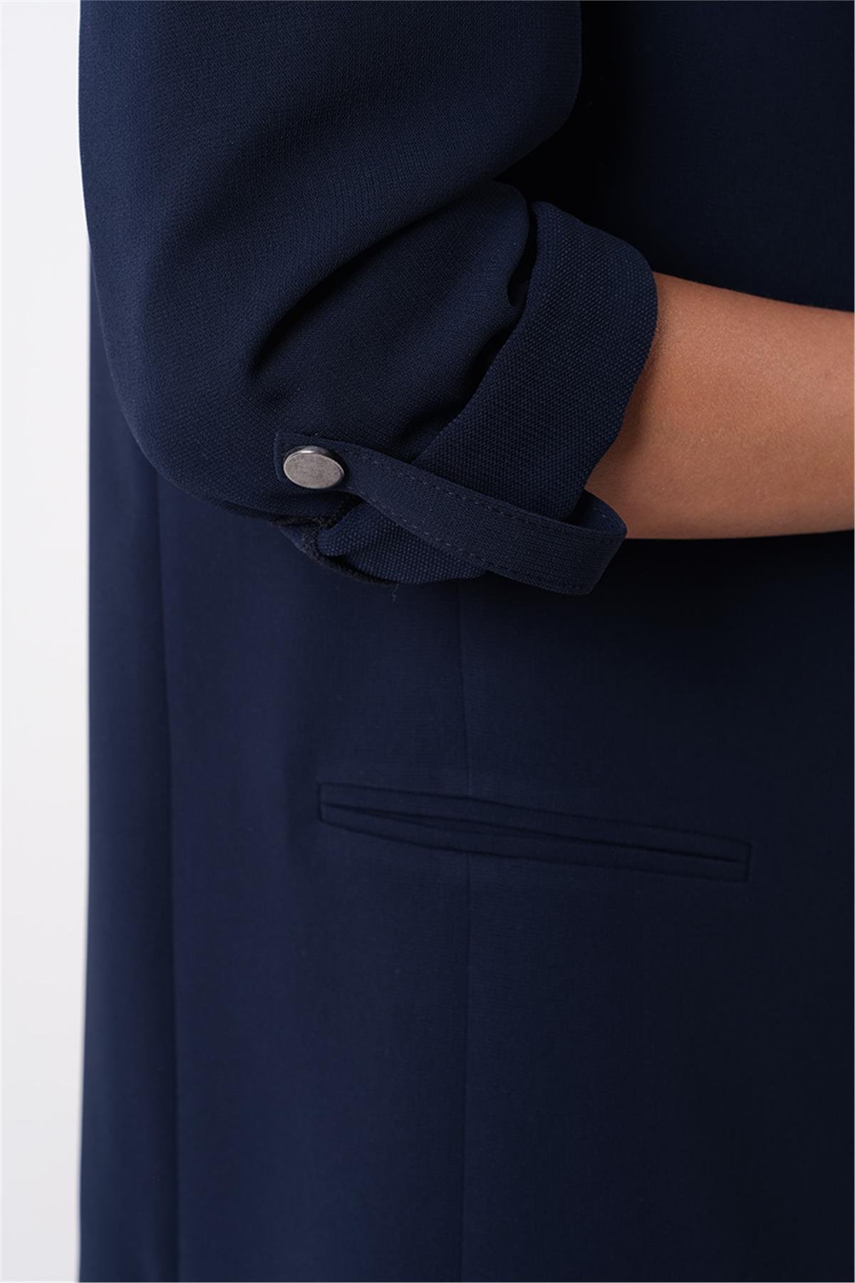 Medarda Salaş Krep Ceket LACİVERT