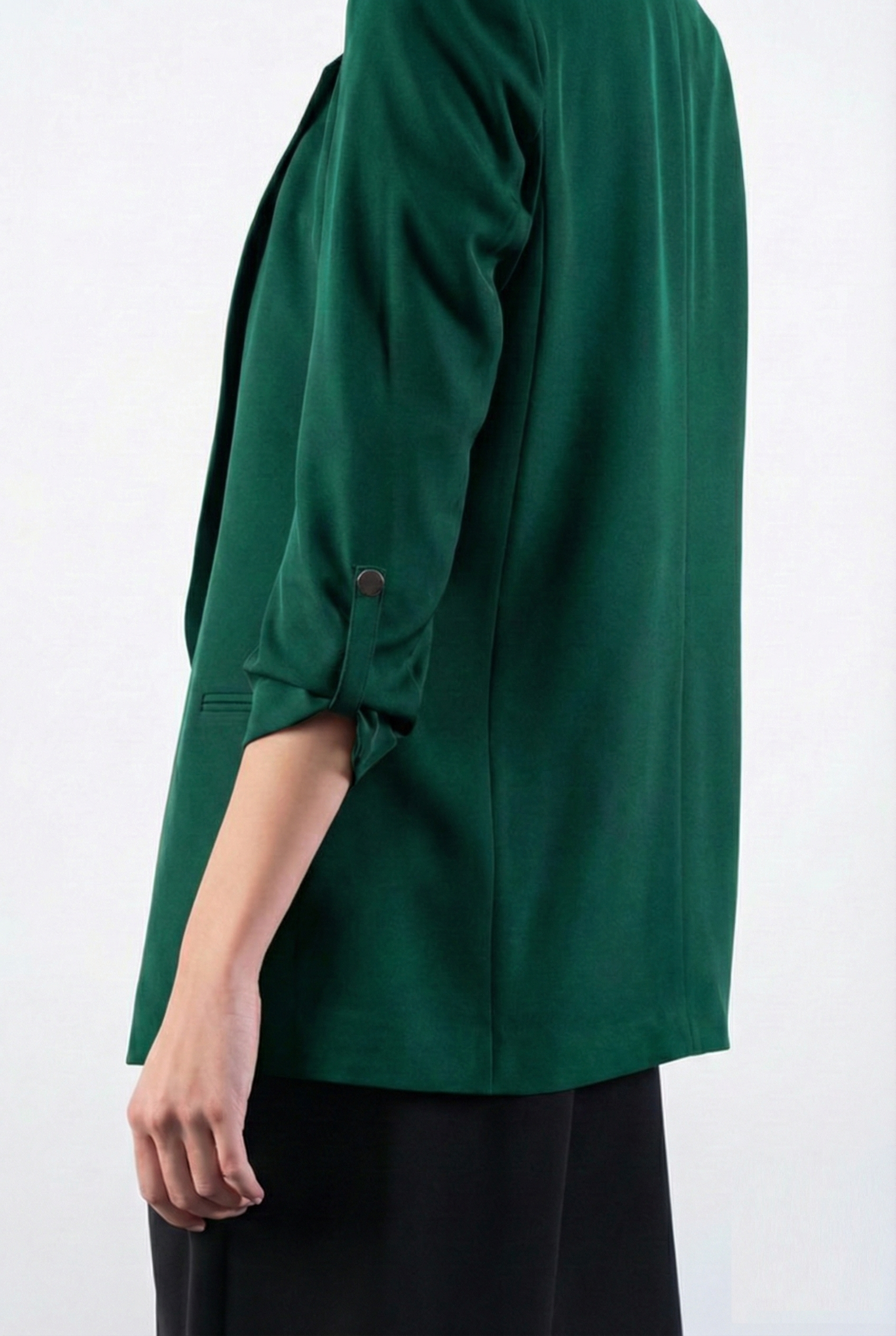 Medarda Salaş Krep Ceket YEŞİL