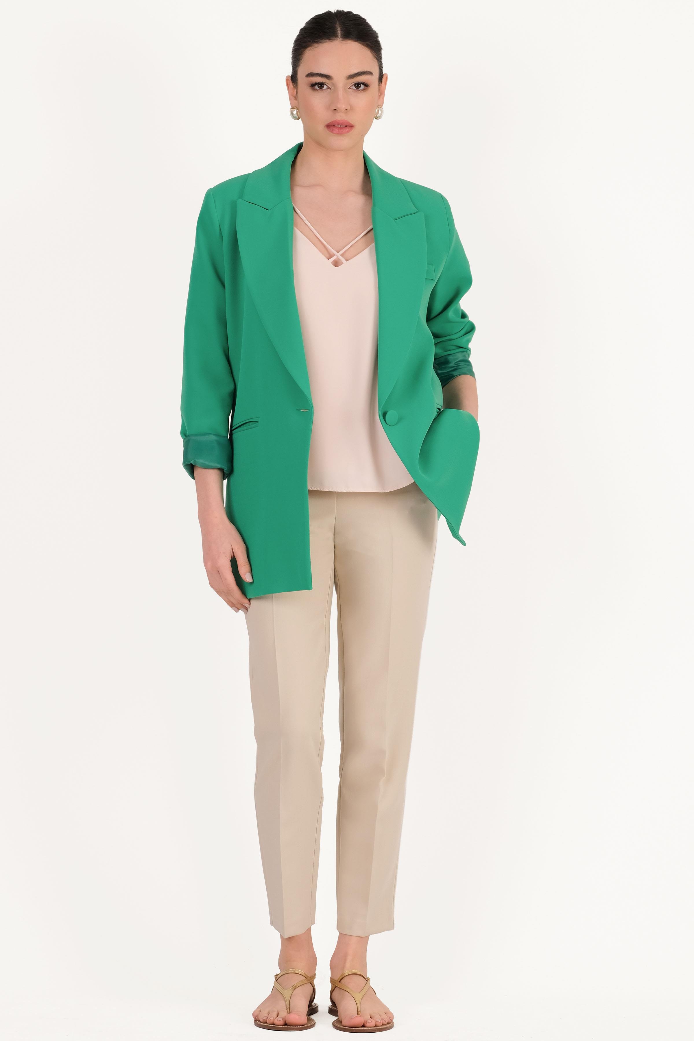 Monika Kemersiz Yüksek Bel Pantolon TAŞ