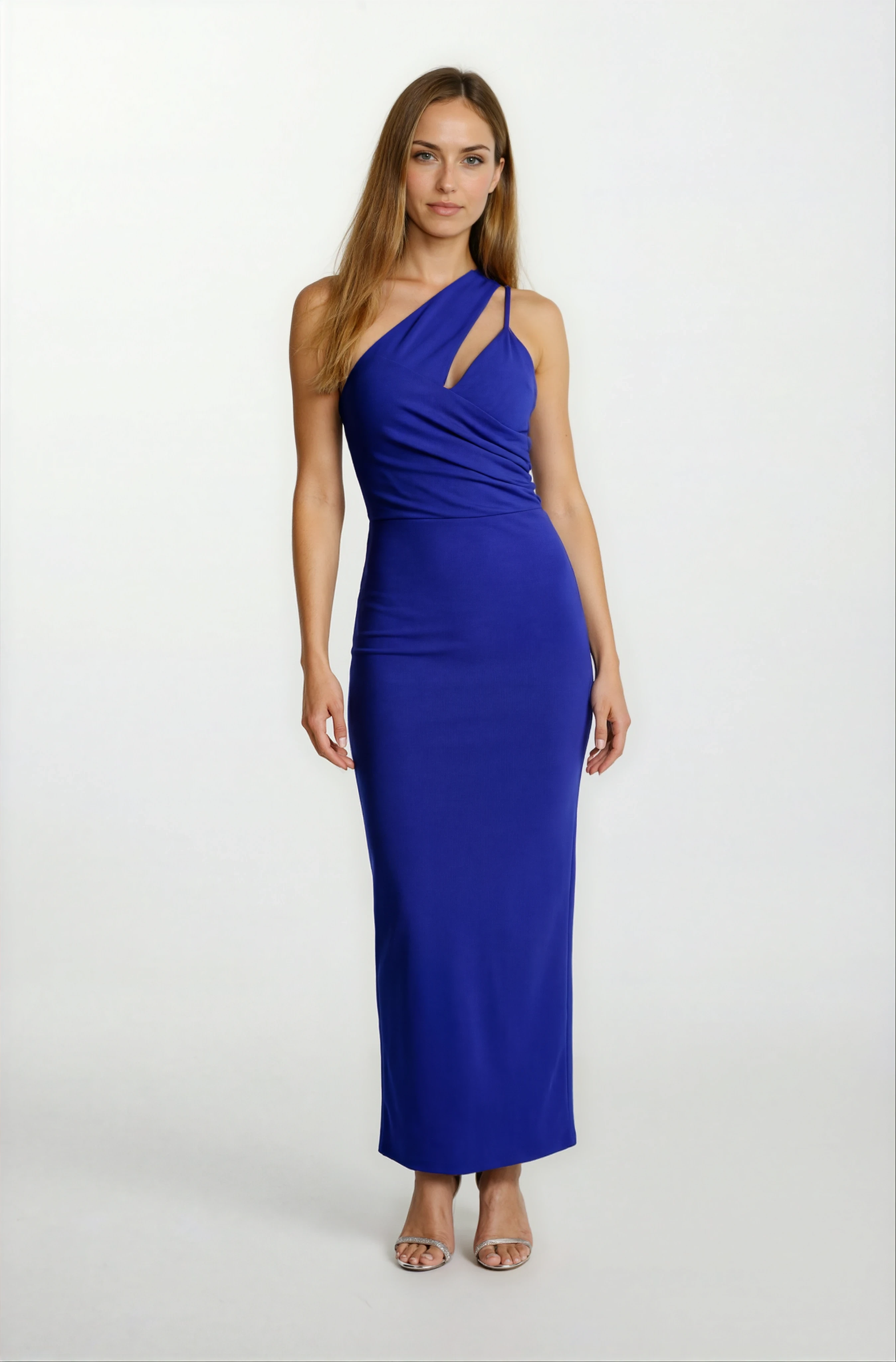 Naomi Tek Kol Yırtmaçlı Uzun Abiye Elbise SAKS