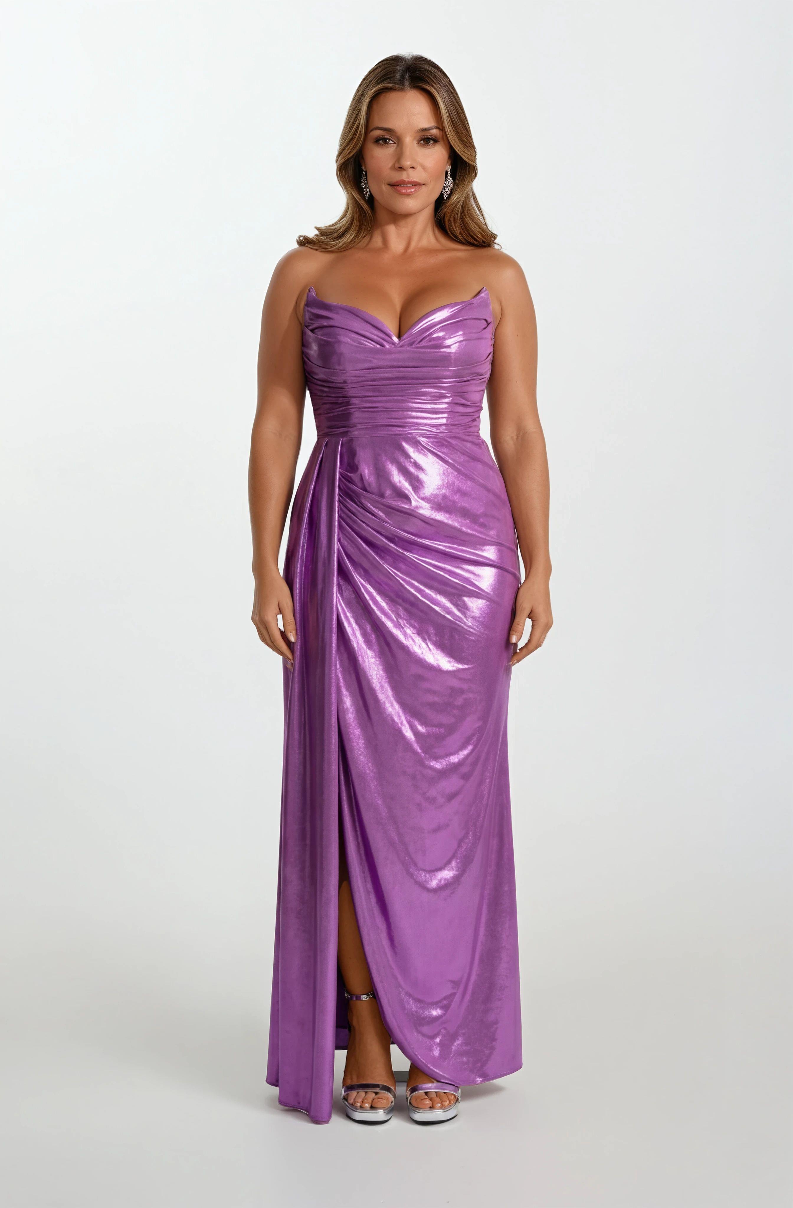 Odobella Kalp Yaka Straplez Anvelop Uzun Abiye Elbise MENEKSE