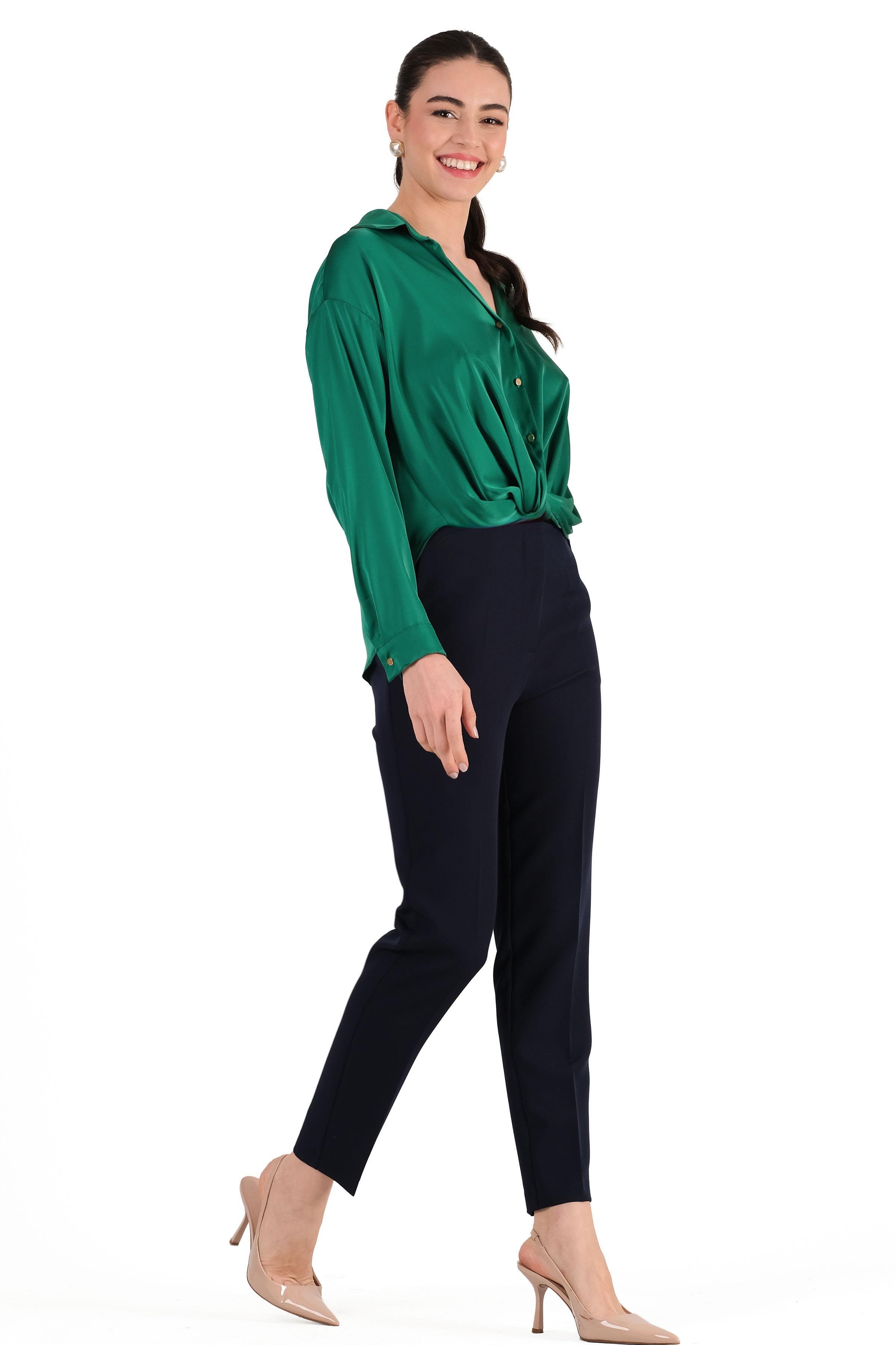 Orana Havuç Kemersiz Dar Paça Pantolon LACİVERT