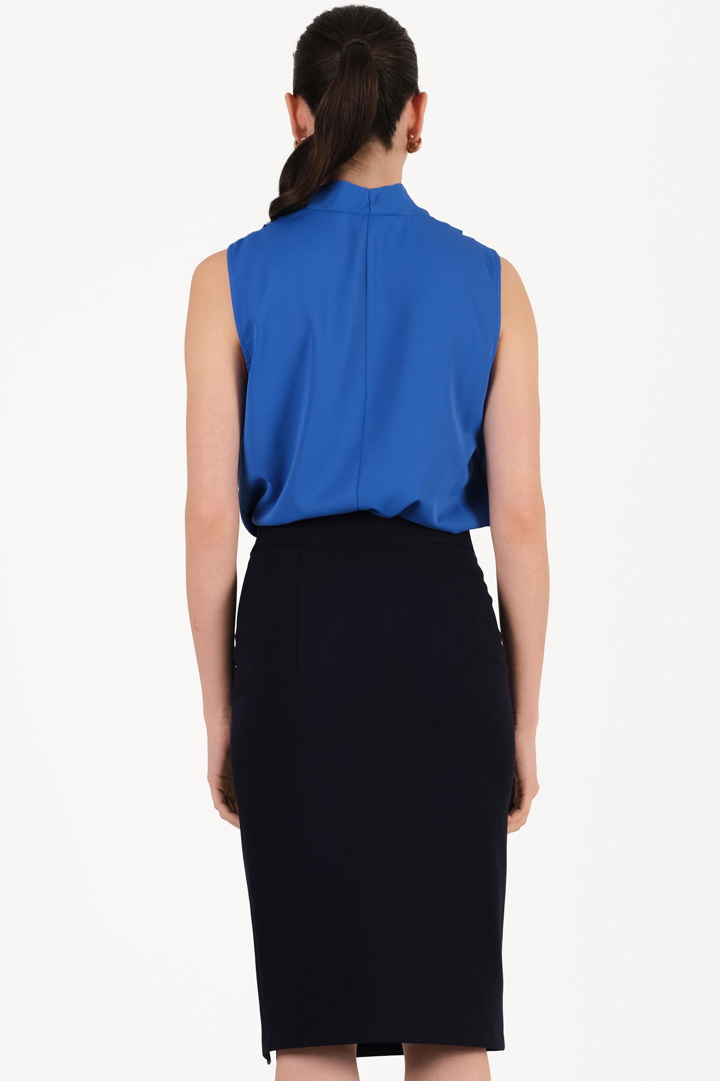 Oreglia Omuzlar Pileli Hakim Yaka Bluz SAKS