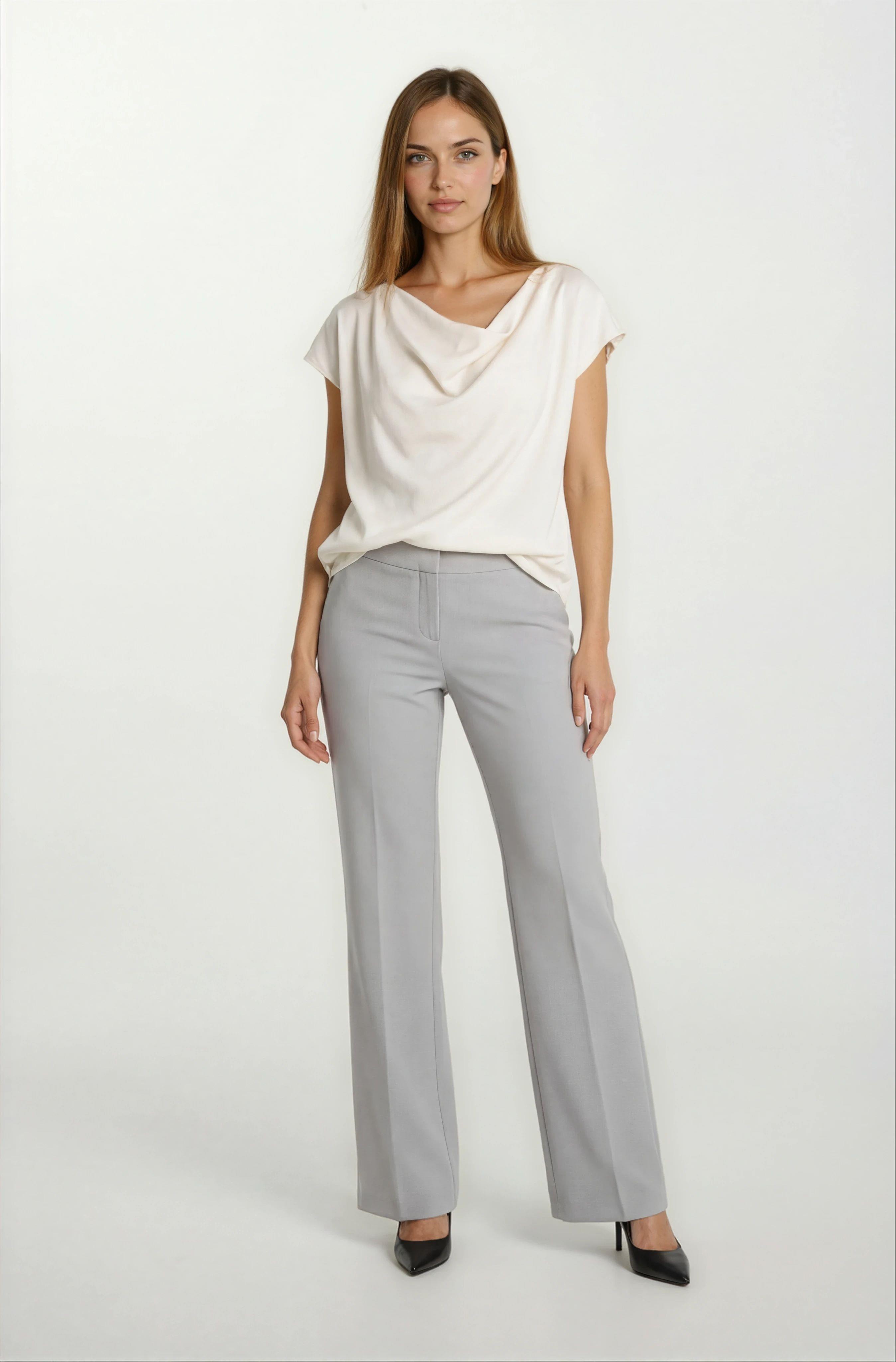 Oresto Düşük Bel Lastikli İspanyol Paça Pantolon TAŞ