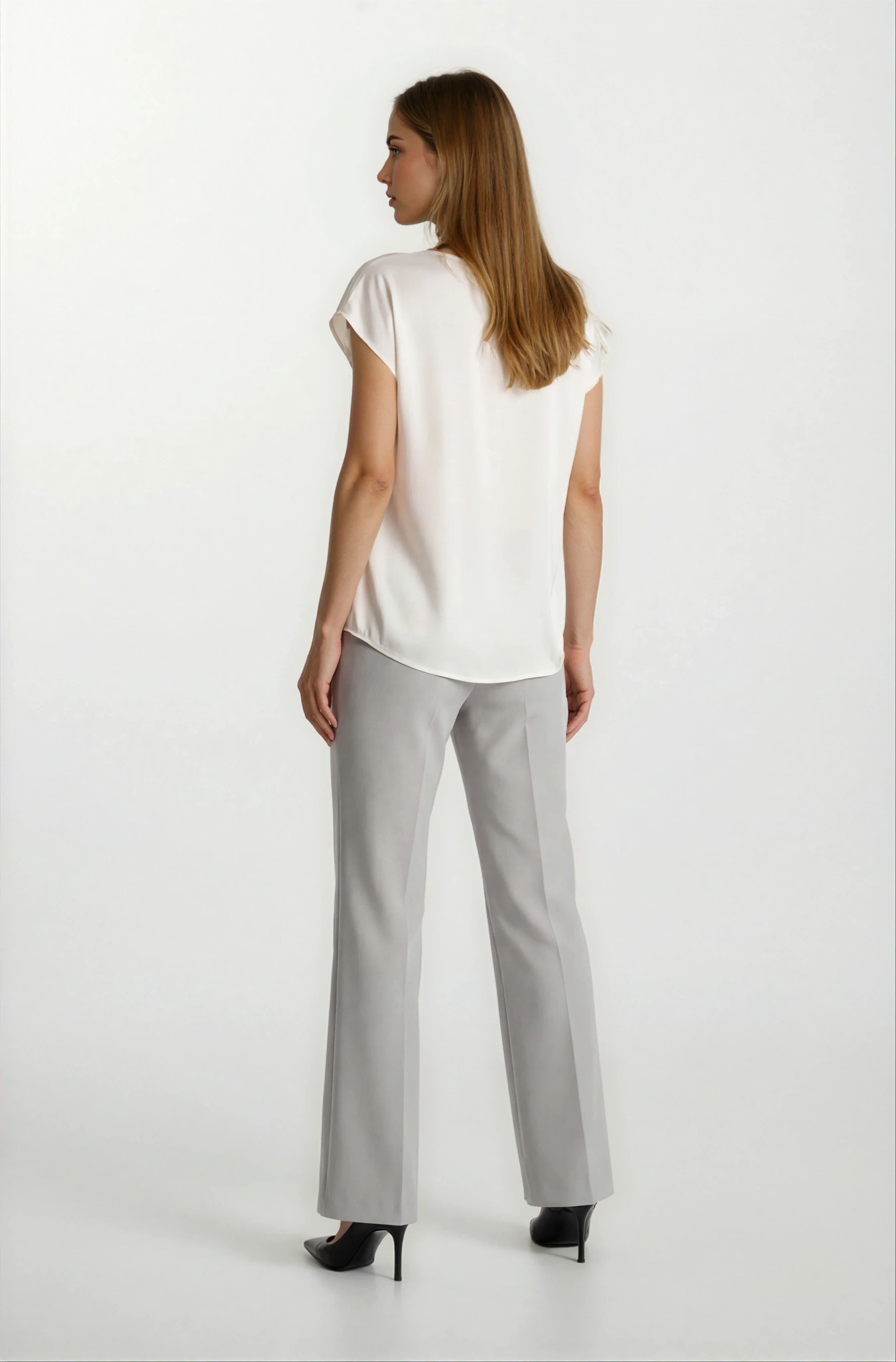 Oresto Düşük Bel Lastikli İspanyol Paça Pantolon TAŞ