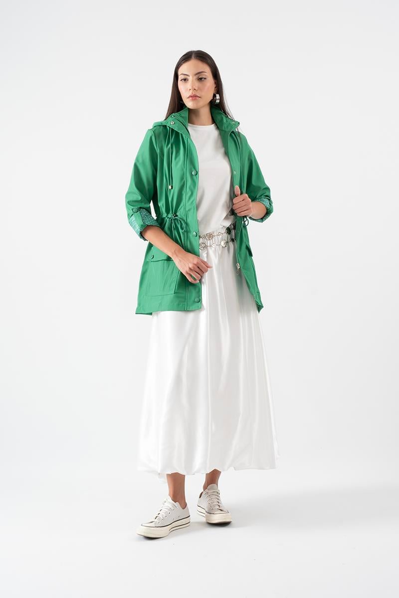 Orieldo Beli Lastikli Balon Etek BEYAZ