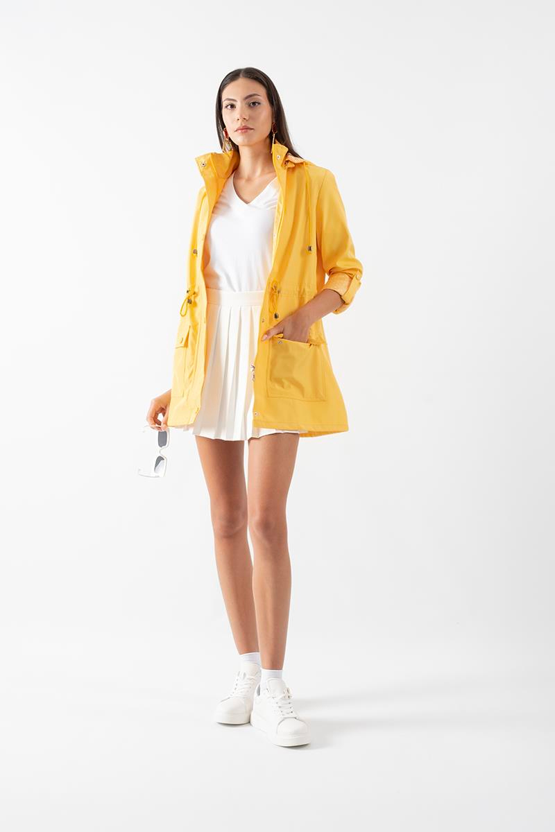 Ormella Pileli Mini Etek EKRU