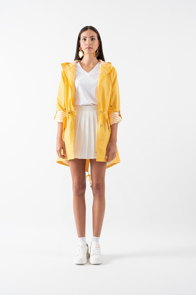 Ormella Pileli Mini Etek EKRU