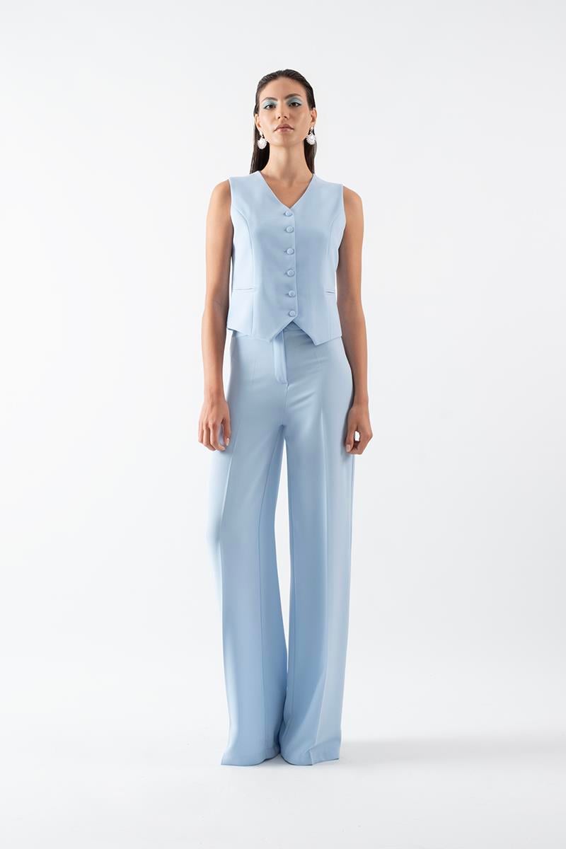 Oroveso V Yaka Flota Cepli Yelek MAVİ