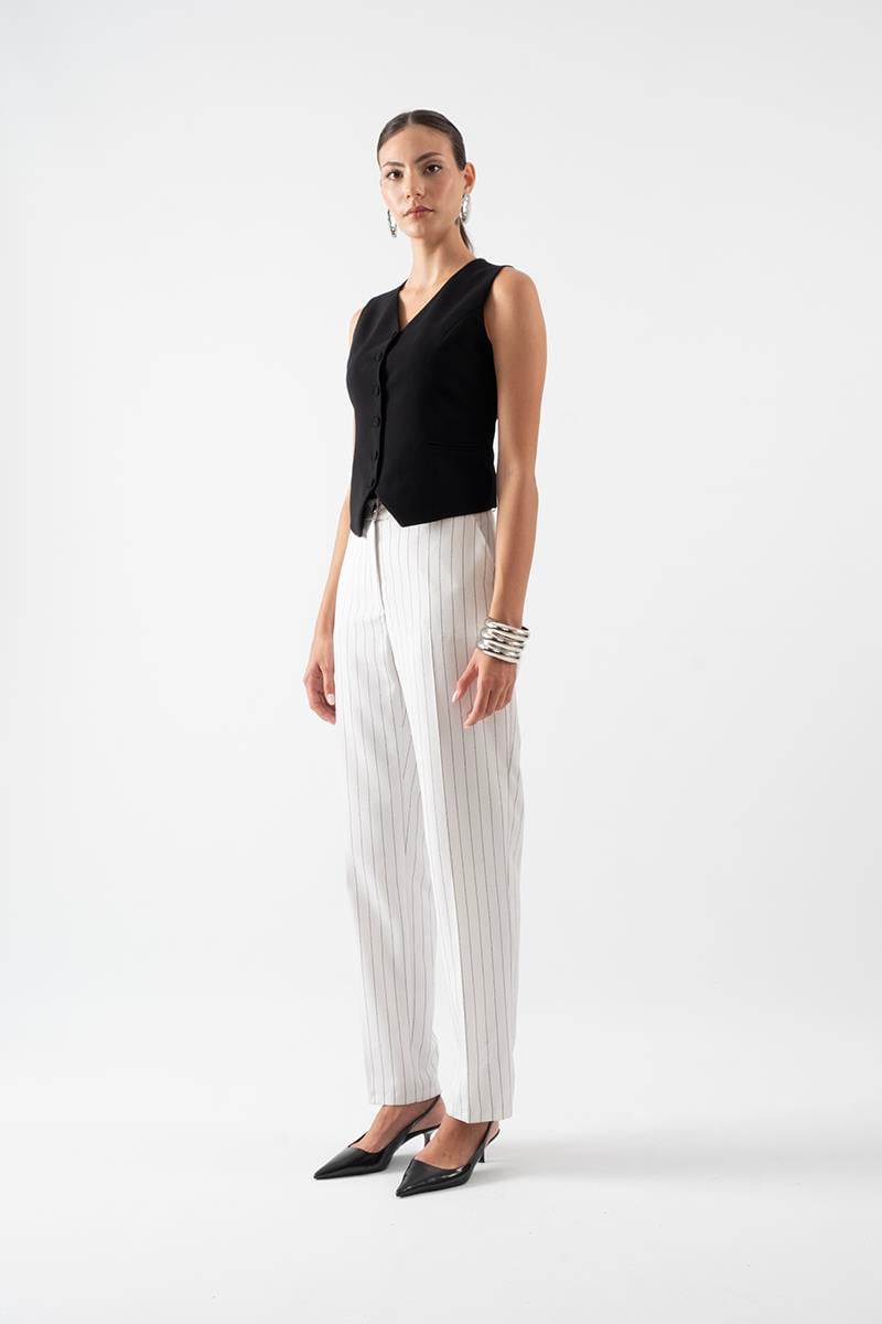 Oroveso V Yaka Flota Cepli Yelek SİYAH