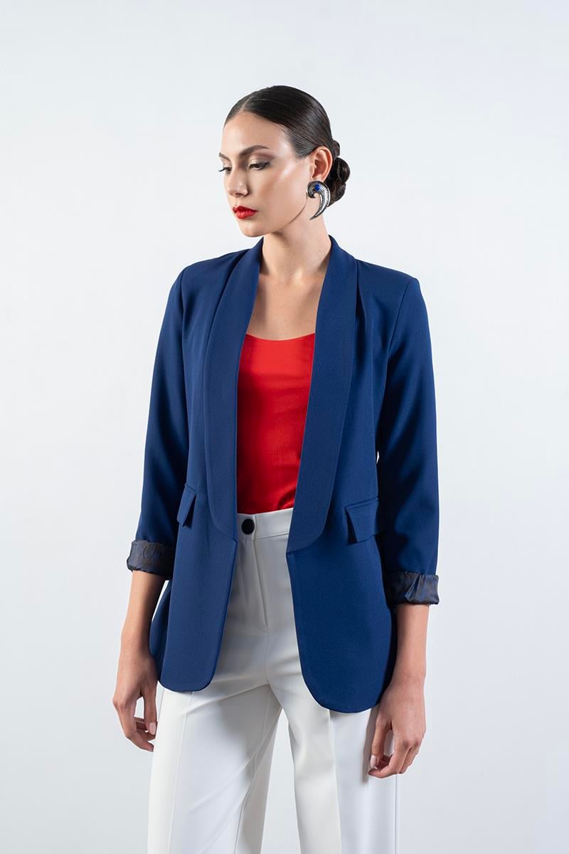 Orsilda Şal Yakada Gül Detaylı Ceket SAKS