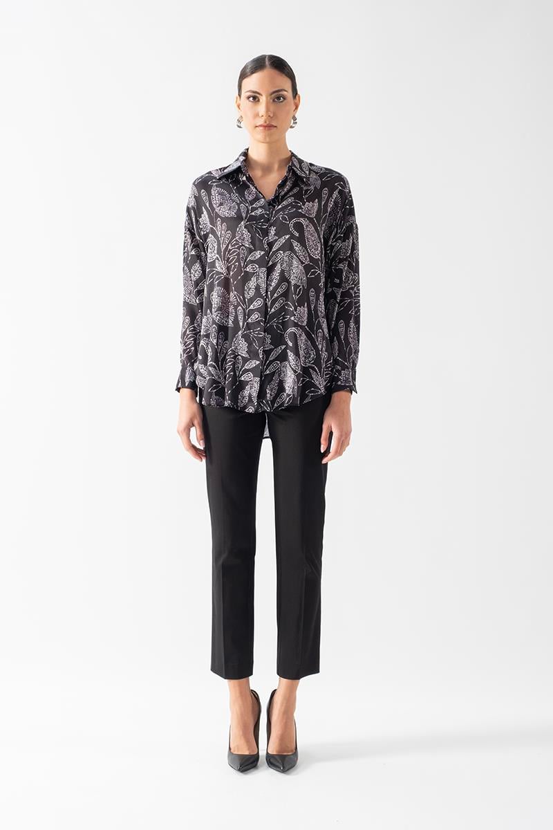 Ortolana Yanı Yırtmaçlı Patlı Salaş Gömek SİYAH