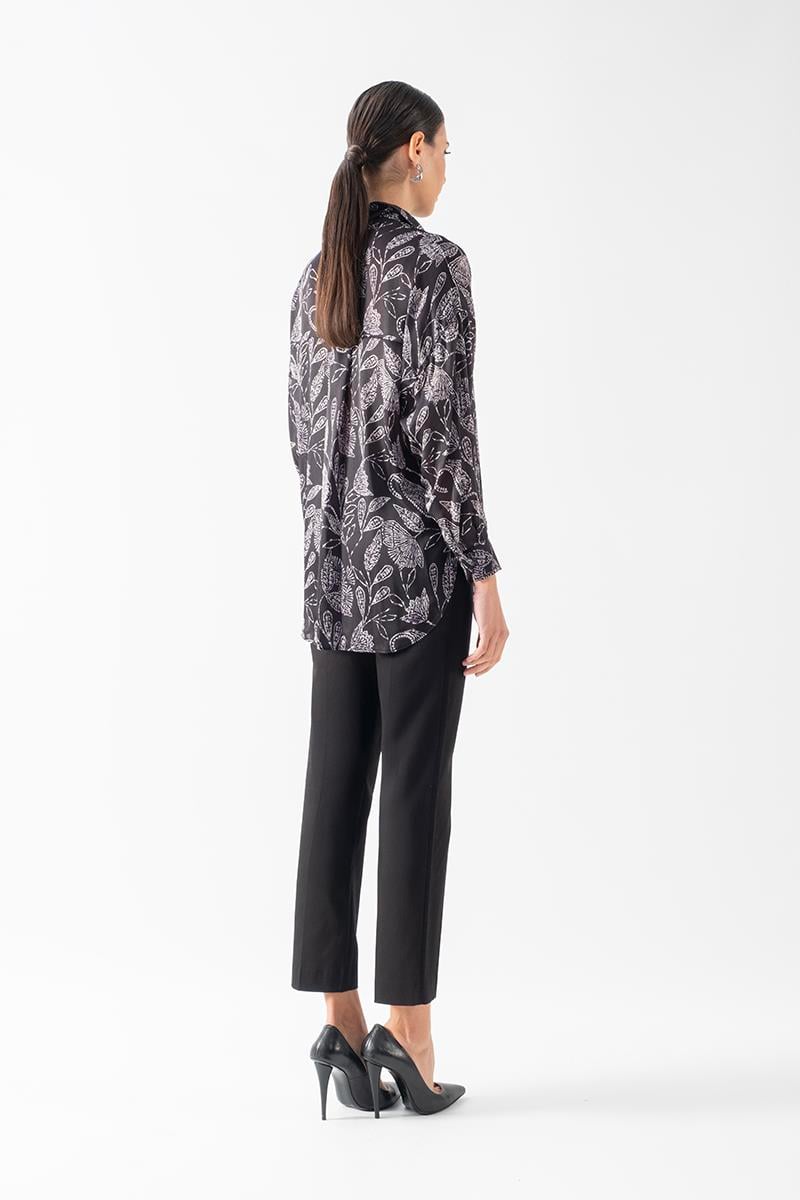 Ortolana Yanı Yırtmaçlı Patlı Salaş Gömek SİYAH