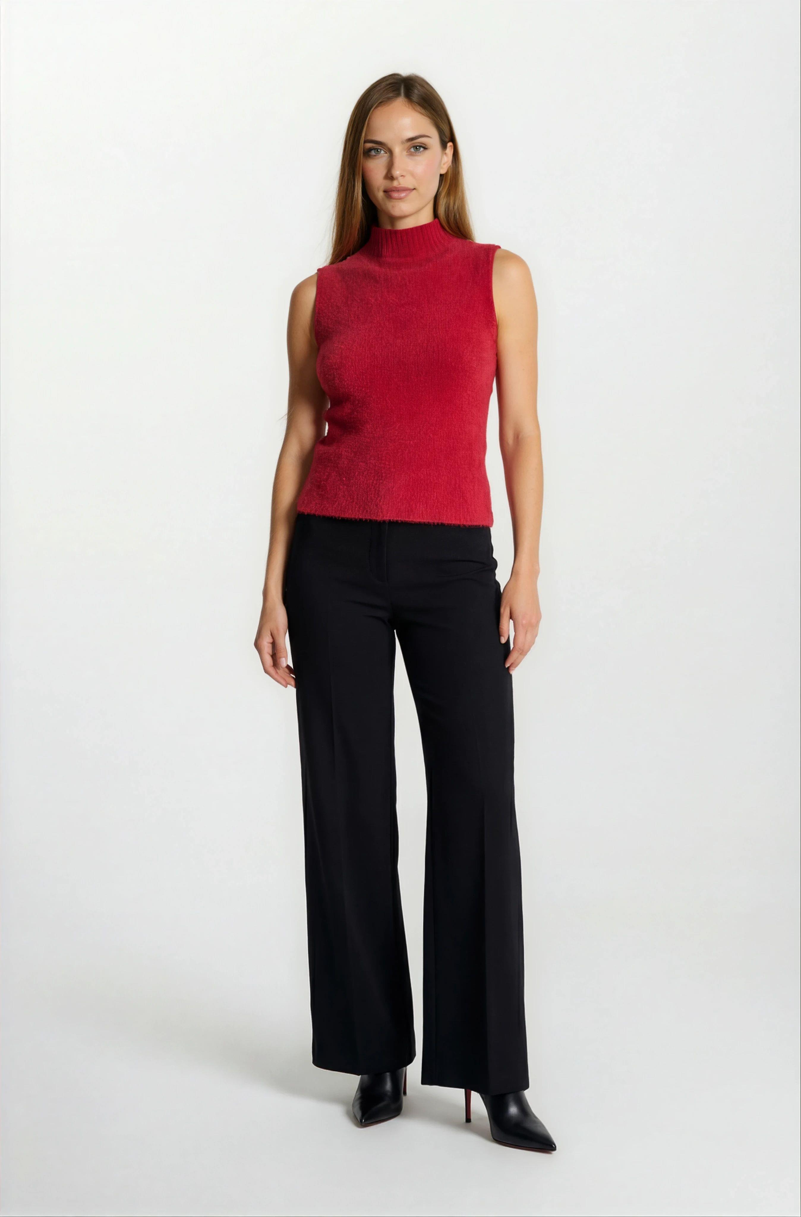 Ottavilla Yarım Balıkçı Kolsuz Triko BORDO