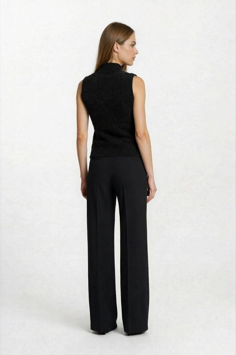 Ottavilla Yarım Balıkçı Kolsuz Triko SİYAH