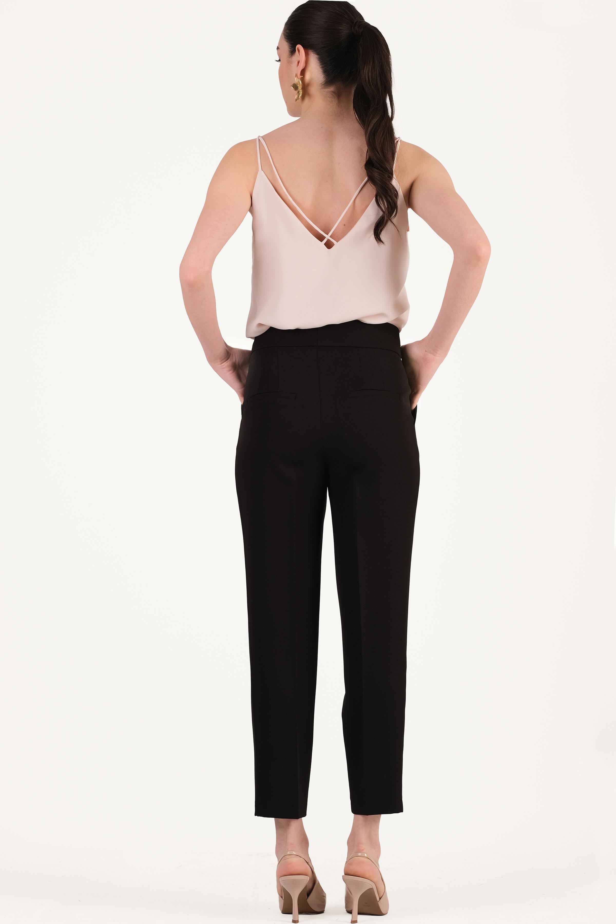 Parietti Klasik Kesim Dar Paça Pantolon SİYAH