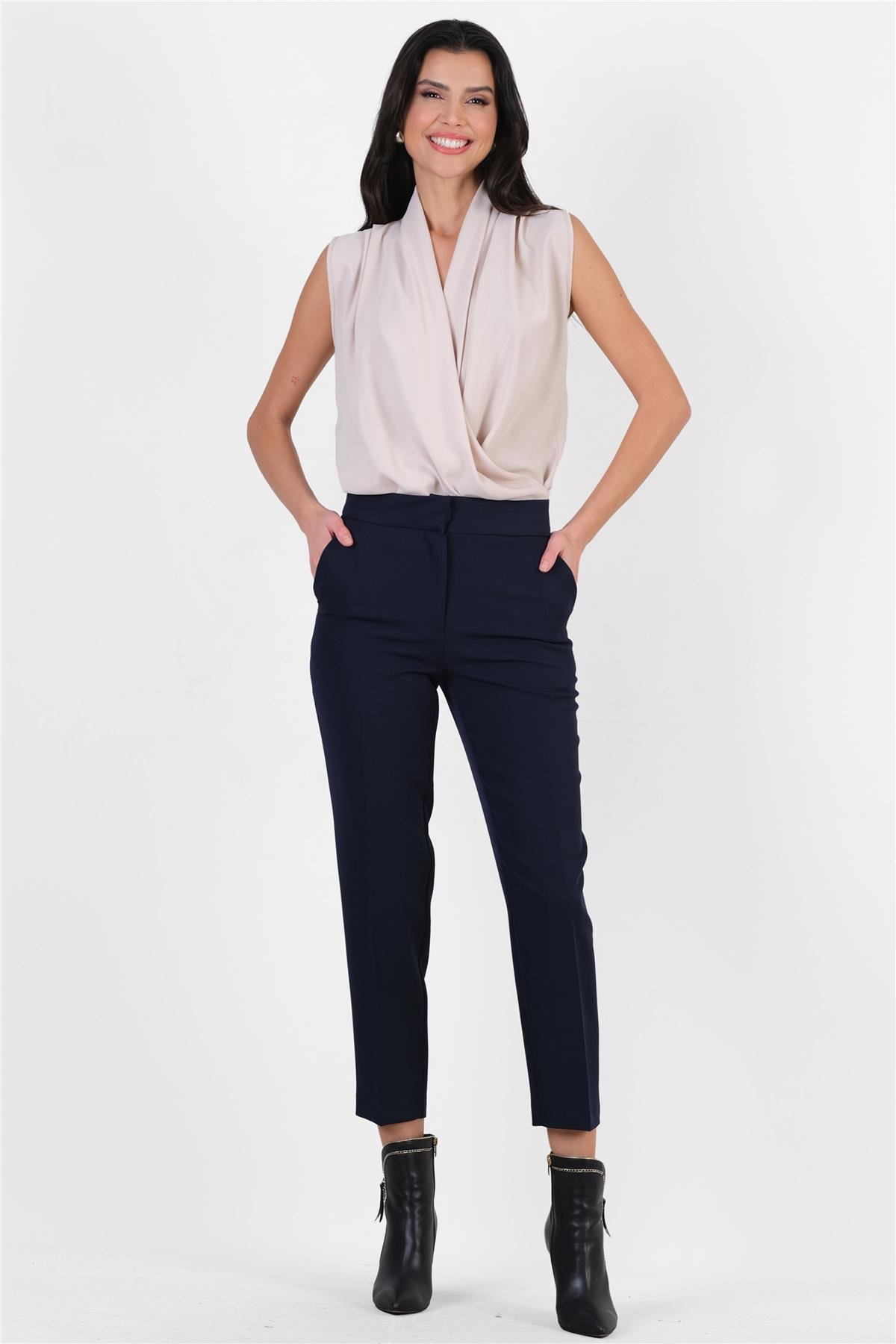 Parietti Klasik Kesim Dar Paça Pantolon LACİVERT