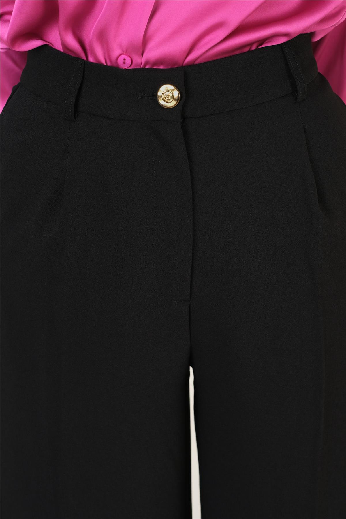 Peters Bel Kuşaklı Dar Paça Pantolon SİYAH