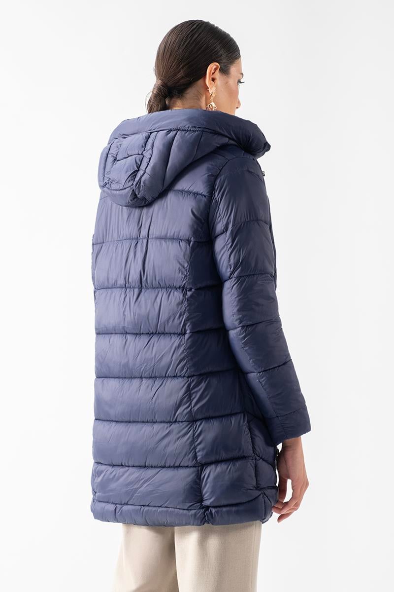 Primillo Çift Yönlü Fermuarlı Kapüşonlu Kaban LACİVERT