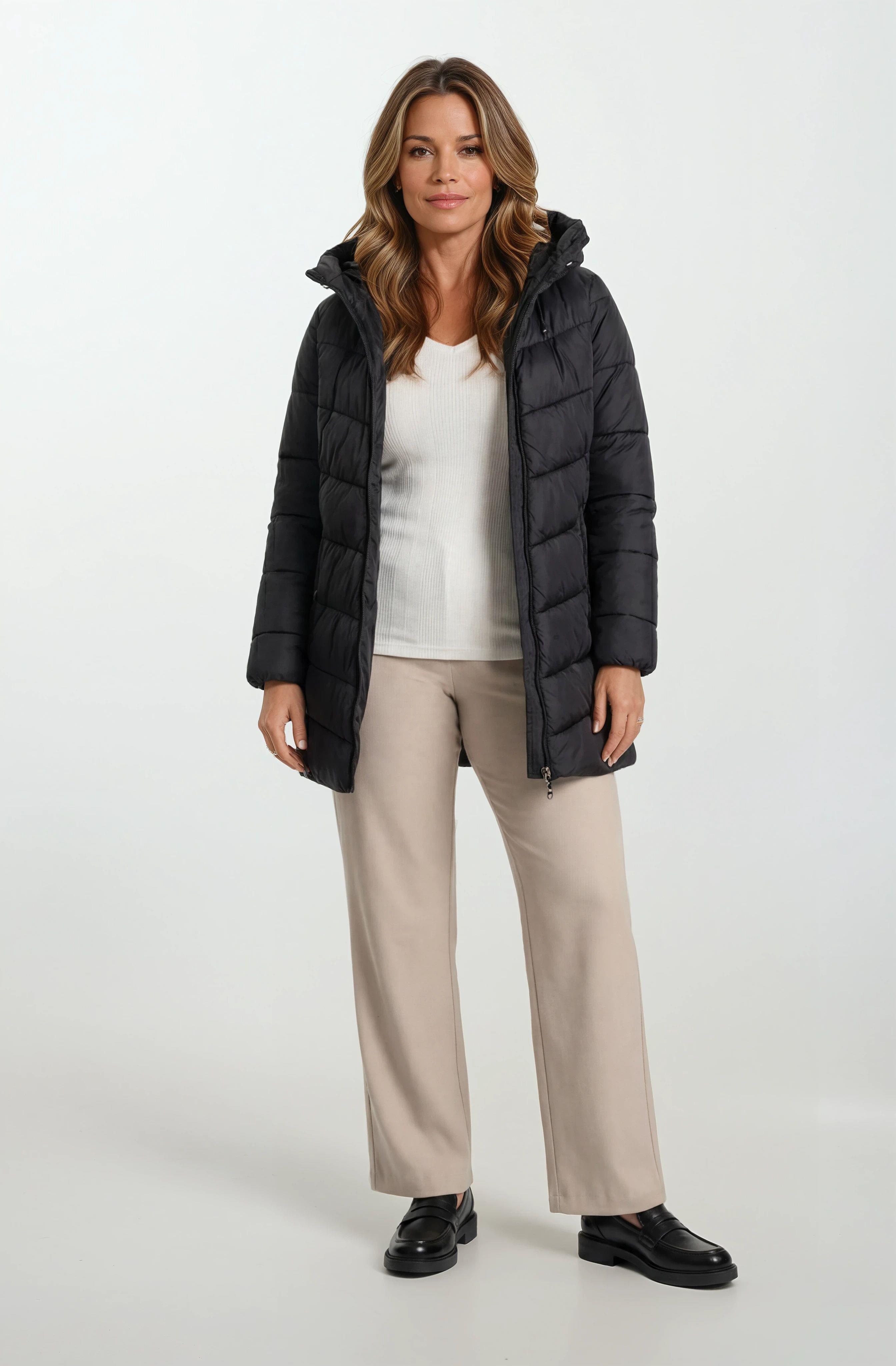 Primillo Nordic Uzun Kapüşonlu Şişme Mont SİYAH